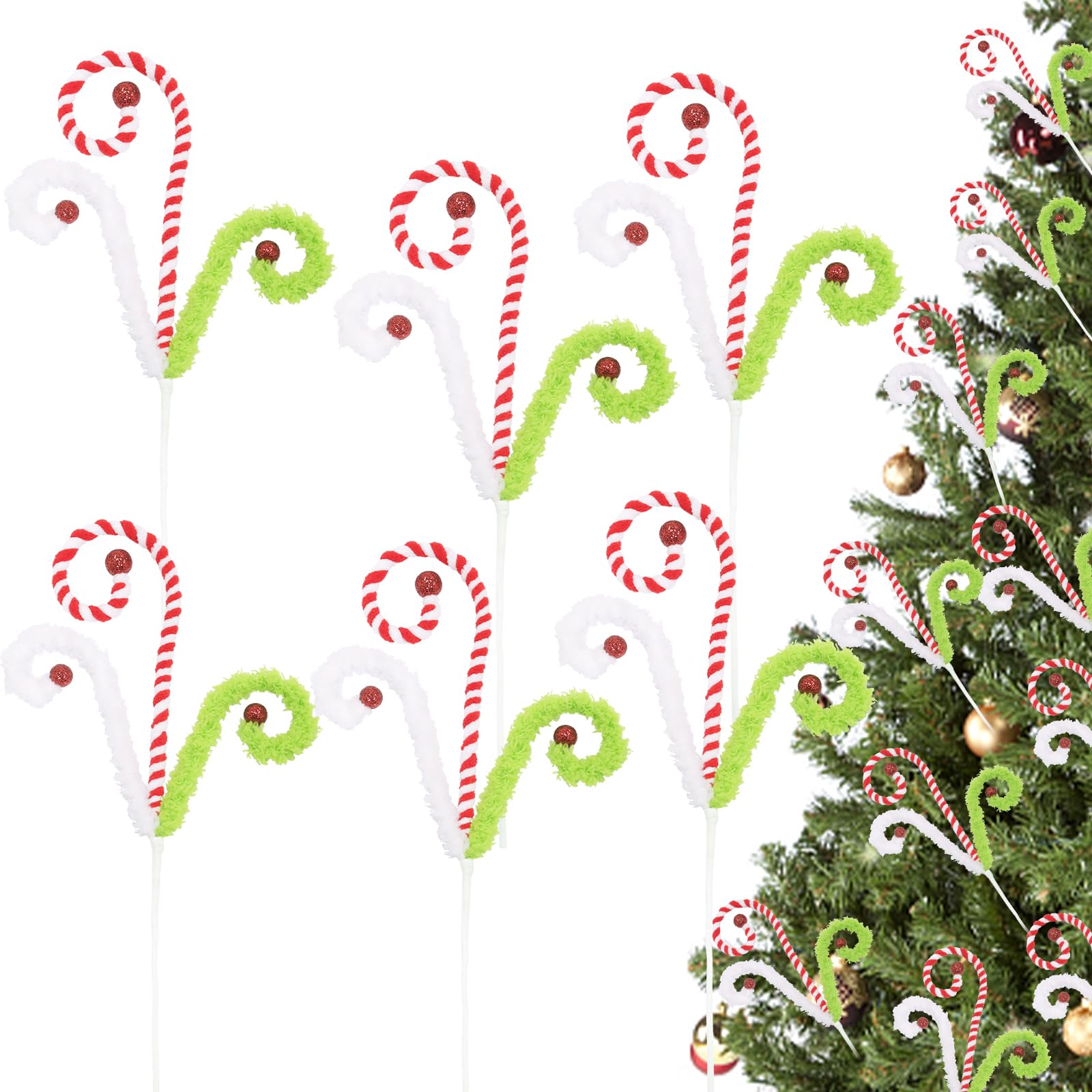 Candy Cane Christmas Tree Picks 22
