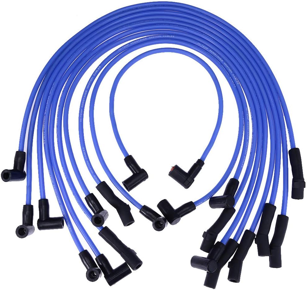 New Racing 9mm BLUE Spark Plug Wire Set Ignition Wire Set For Ford F-150 F150 Mustang 5.0L 5.8L, SBF 302