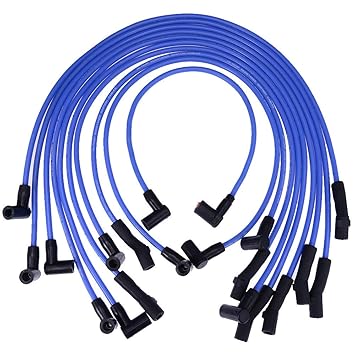 New Racing 9mm BLUE Spark Plug Wire Set Ignition Wire Set For Ford F-150 F150 Mustang 5.0L 5.8L, SBF 302