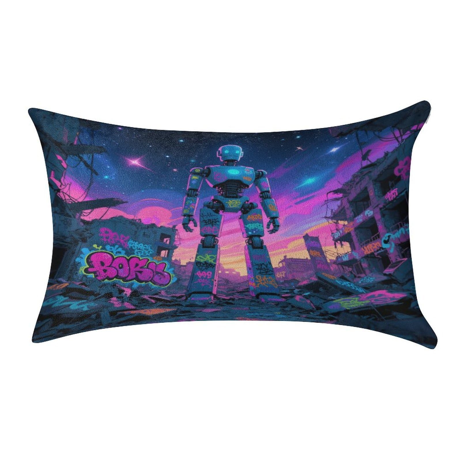 Fekiloot Style Graffiti Robot Pillow Covers Home Decor Pillow Cases