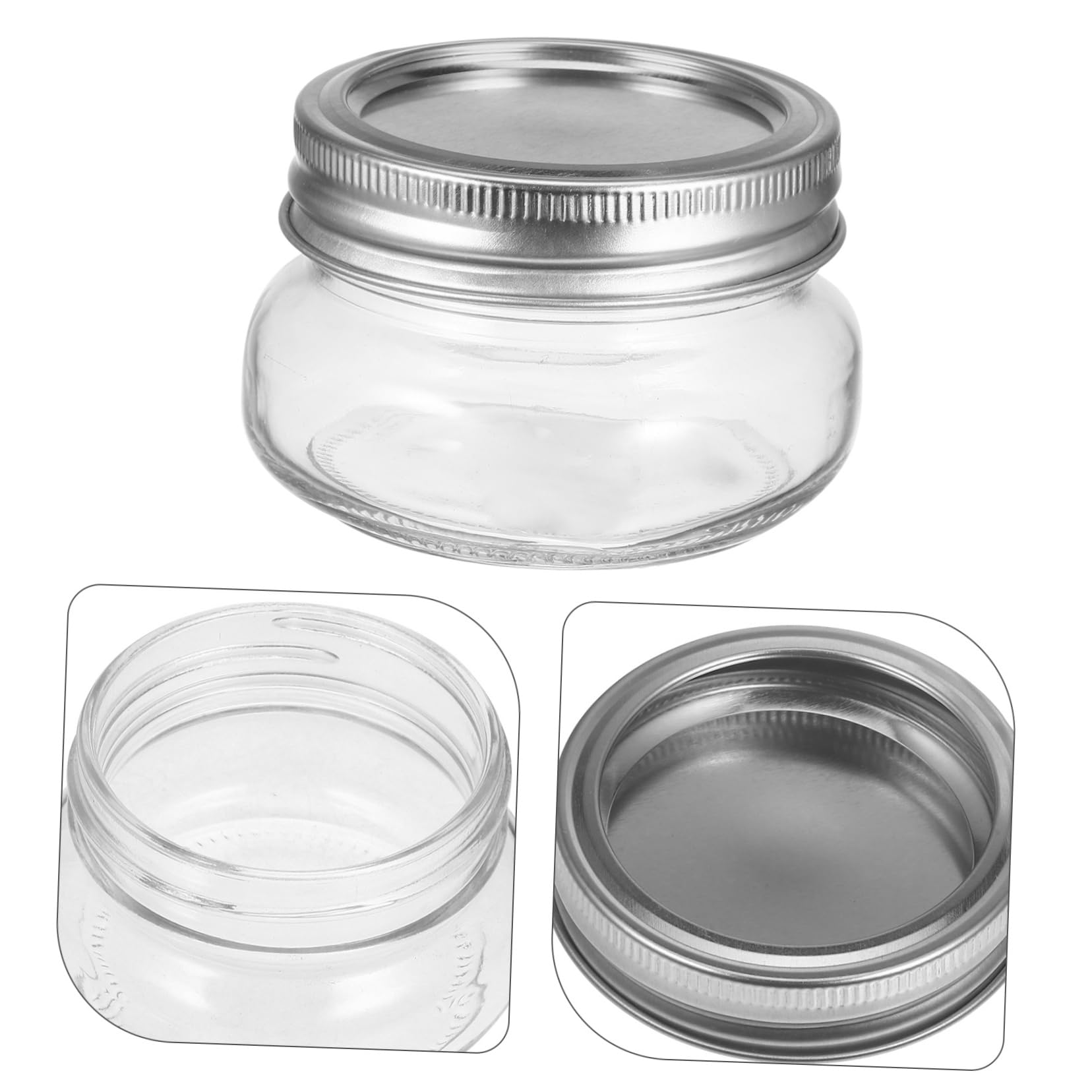 MAGICLULU 6 Vorratsdosen für Küche aus Glas mit Deckel 150ml Wiederverwendbar Leicht zu Reinigen für Tee und Lebensmittel