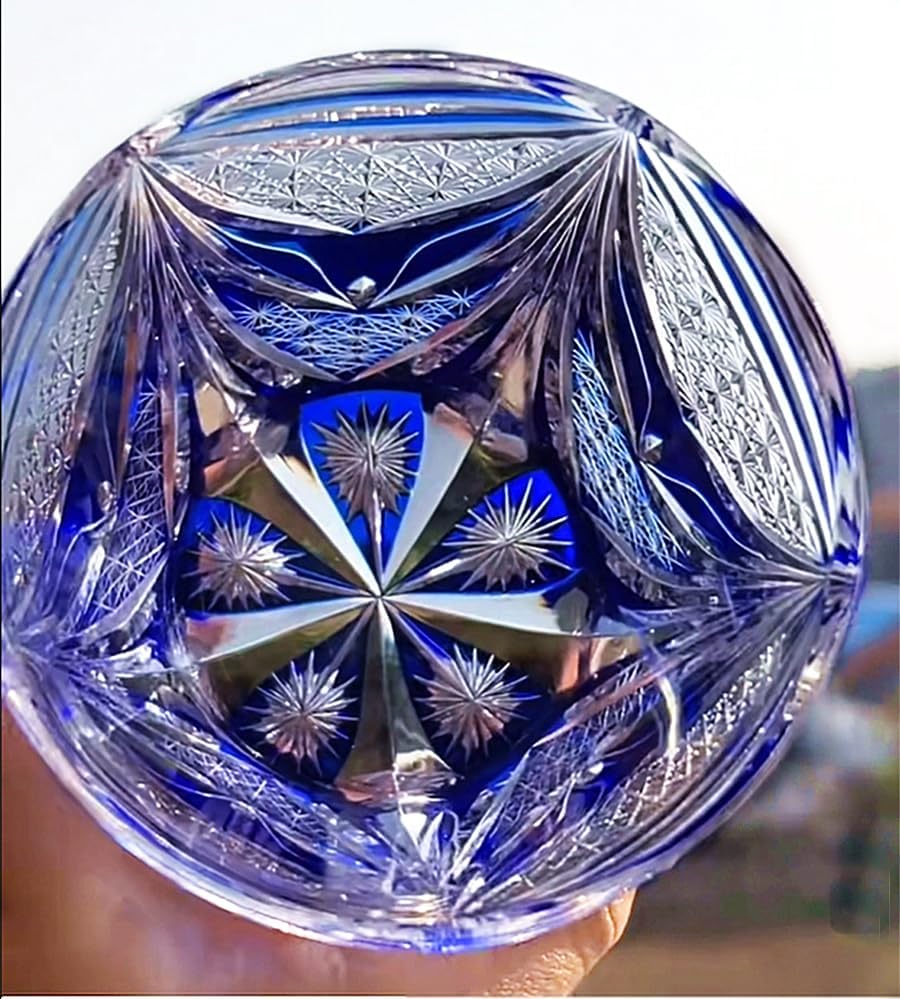 Handcrafted Crystal Whiskey Glasses,300mL Old Fashioned Glasses,Hand Blown Colored Cocktail Glasses,Luxury Crystal Design Barware,Unique Gift for Collectors & Sake Enthusiasts (A) - Image 3