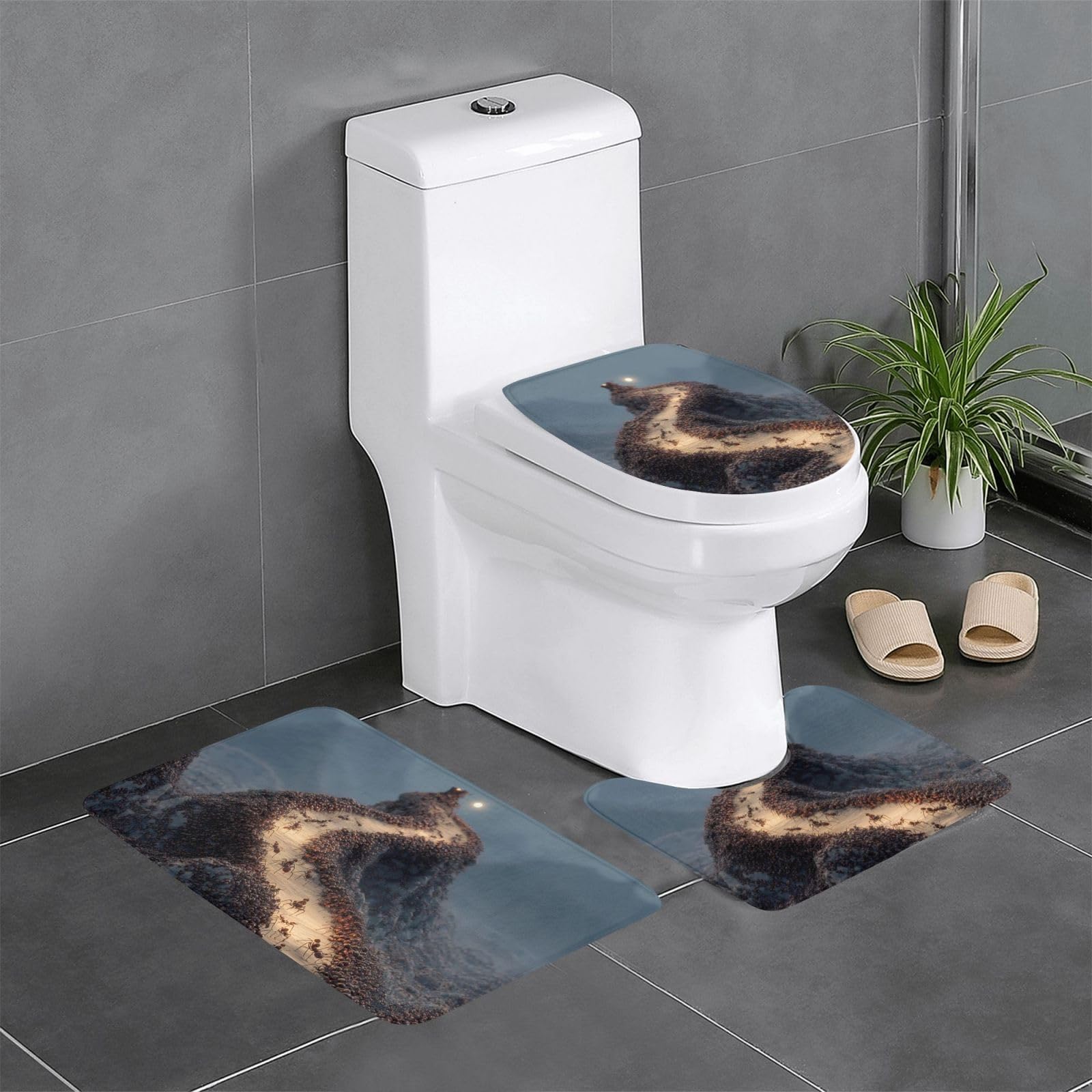 Tapis de salle de bain WHJDPP anti-glisse fini les sols mouillés aux WC