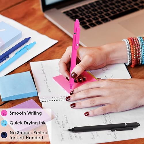 Miniatura 5 de YullTaiy Bolígrafos de gel, 6 bolígrafos de punta fina de 0.020 in, bolígrafos de escritura suave, bolígrafos de tinta negra, bolígrafos de serie de