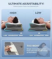 Vista 5 de No More Dolores Almohada cervical para aliviar el dolor, almohada cervical ajustable para soporte de cuello con reposabrazos, almohadas ergonómicas