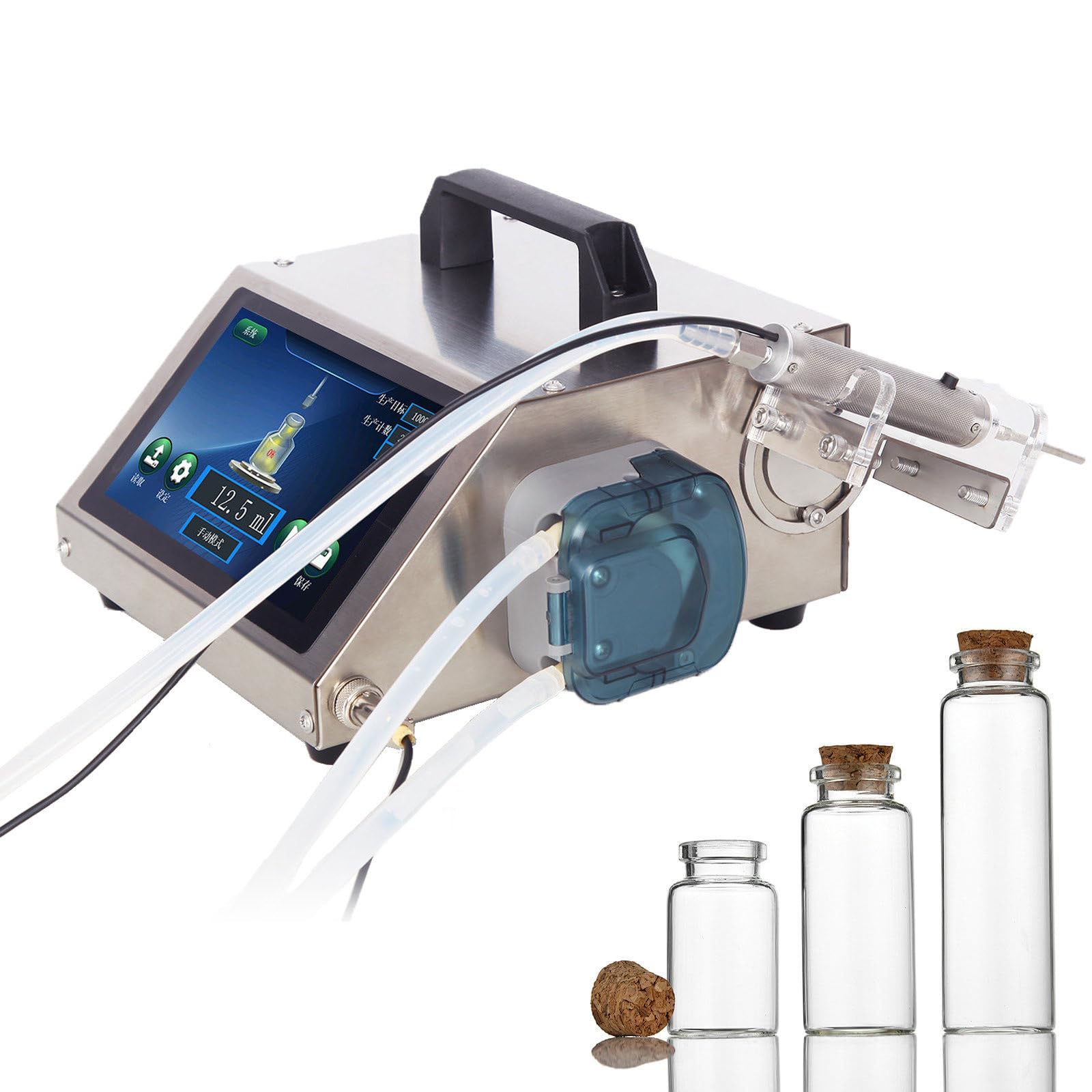 Nalewarka Do Płynów (Małe Butelki), Automatyczna Maszyna z Panelem LCD i Precyzyjną Dyszą Igłową, Dozowanie Ilościowe 1–100 ml HD1370