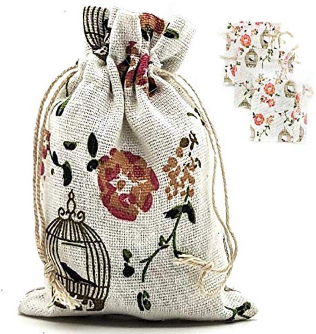 SATYAM KRAFT 10 pcs Jute stylish bags Storage Potli pouches for Small