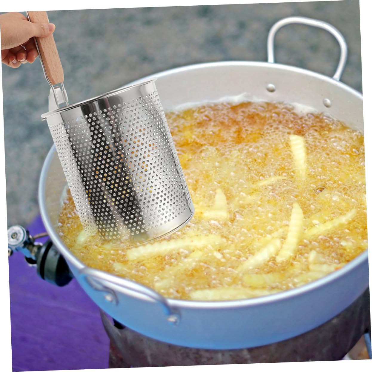Colador de Fideos de Cocina de Acero Inoxidable, 2 Piezas Plata