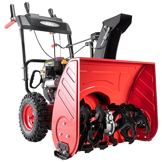 PowerSmart Snow Blower Gas Powered - 24-Inch 212cc 2-Stage Gas Snow Blower with Corded Electric Start