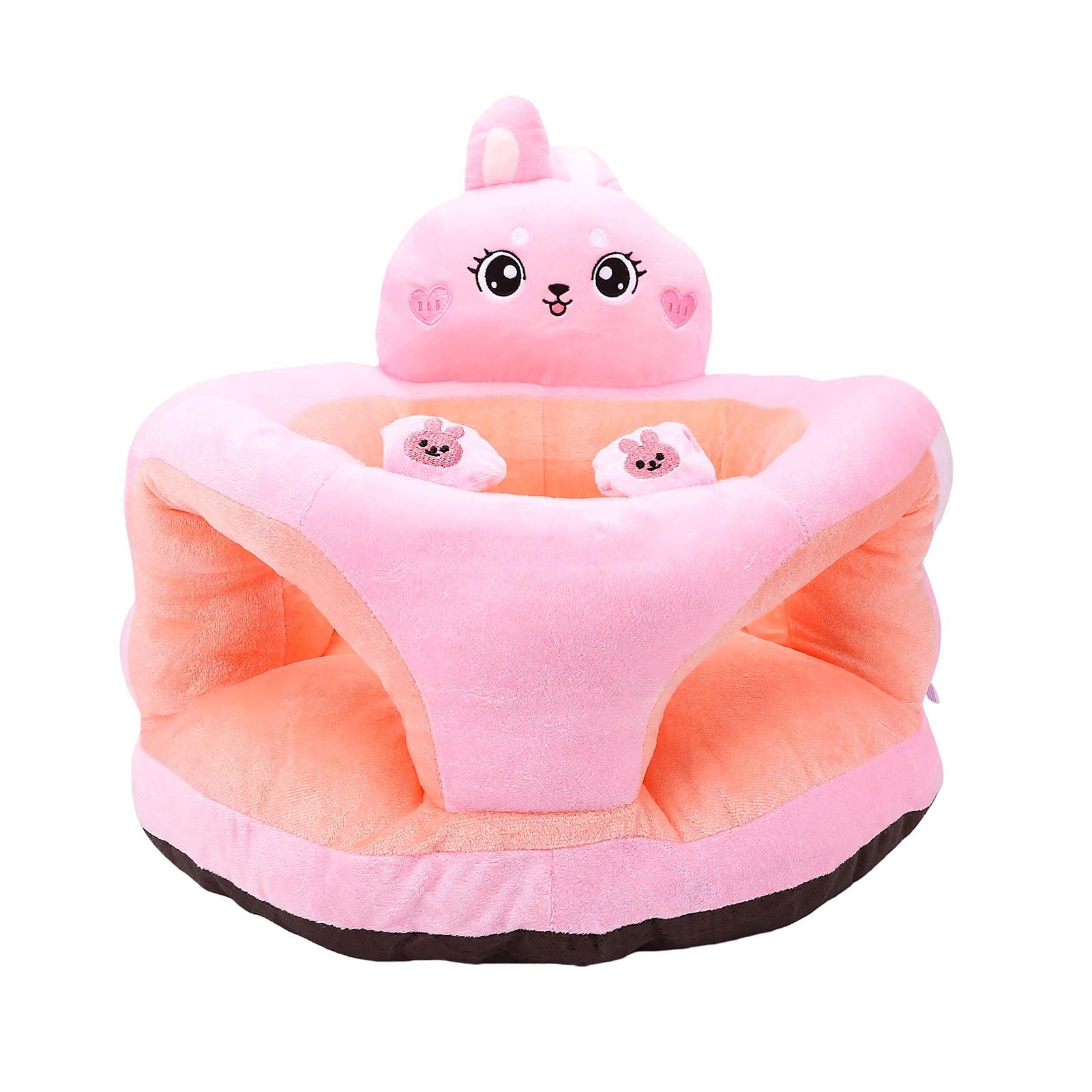Annadue Sedia per Bambini Che Impara a sedersi. Seggiolino in Morbido Peluche per Bambini con Supporto per la Schiena per Coniglietto Rosato dell'asilo Nido (Coniglio rosato)