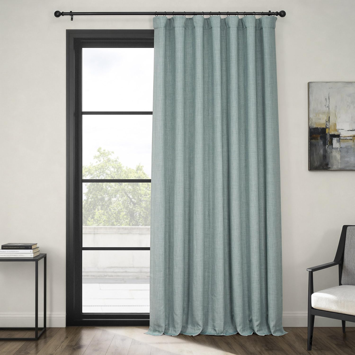HPD Half Price Drapes Oturma Odası için Ekstra Geniş Oda Karartma Perdeleri 100 X 84 Suni Keten, BOCH-LN18537-84-DW (1 Panel) Deniz Deve Dikeni