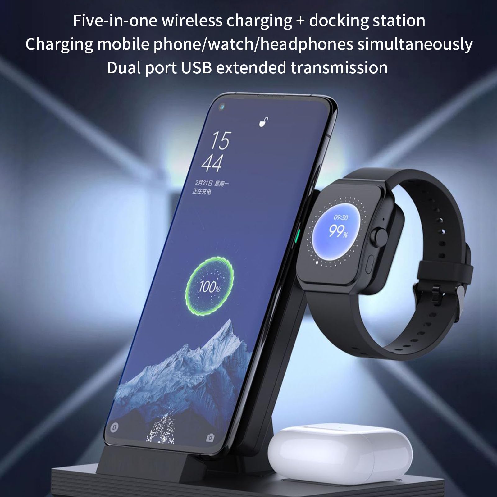 Stazione Ricarica 3 in 1 15W per Smartphone