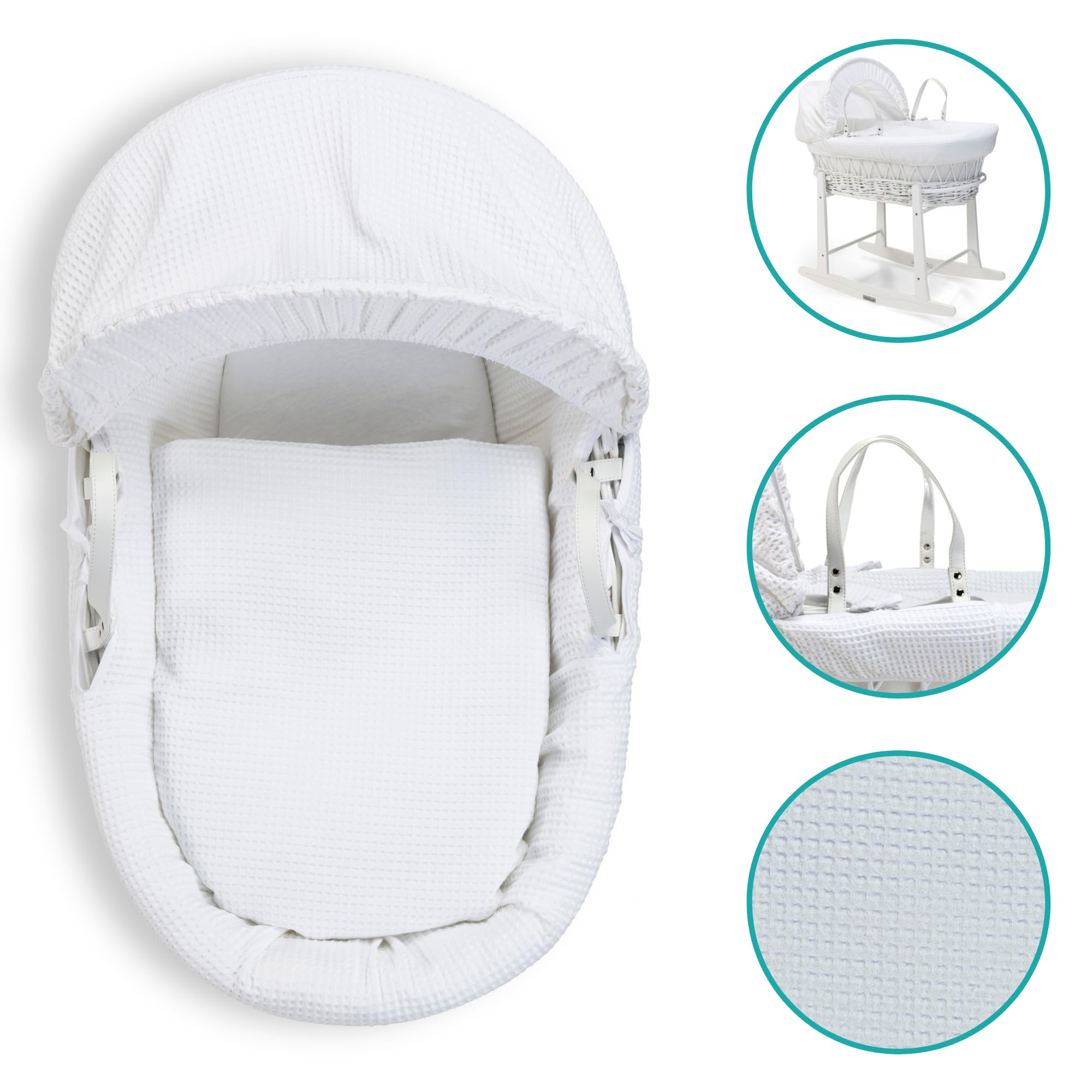 Clair de Lune waffle cesto porte-enfant in vimini Basker Parent