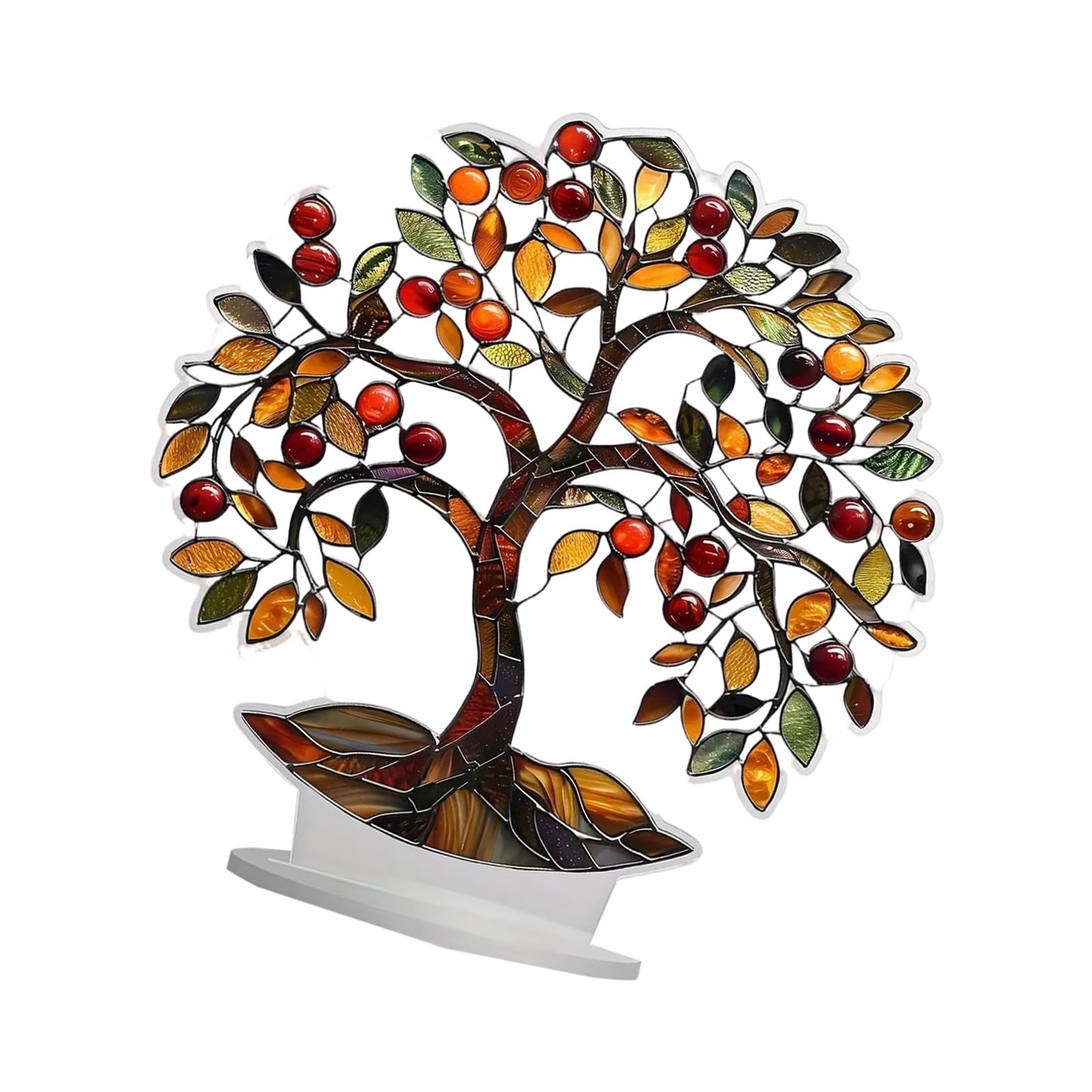 Hredyqw 2D Flat Acrylic Ornament Dreamcatchers/Golden Toads/Motorcycle/Tree/Coffee Gnomes Statue Desktop Decorations