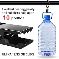 Vista 4 de Paquete de 24 anillos de cortina negros con clips, ganchos de cortina para colgar, anillos para cortinas resistentes, clips de cortina antióxido