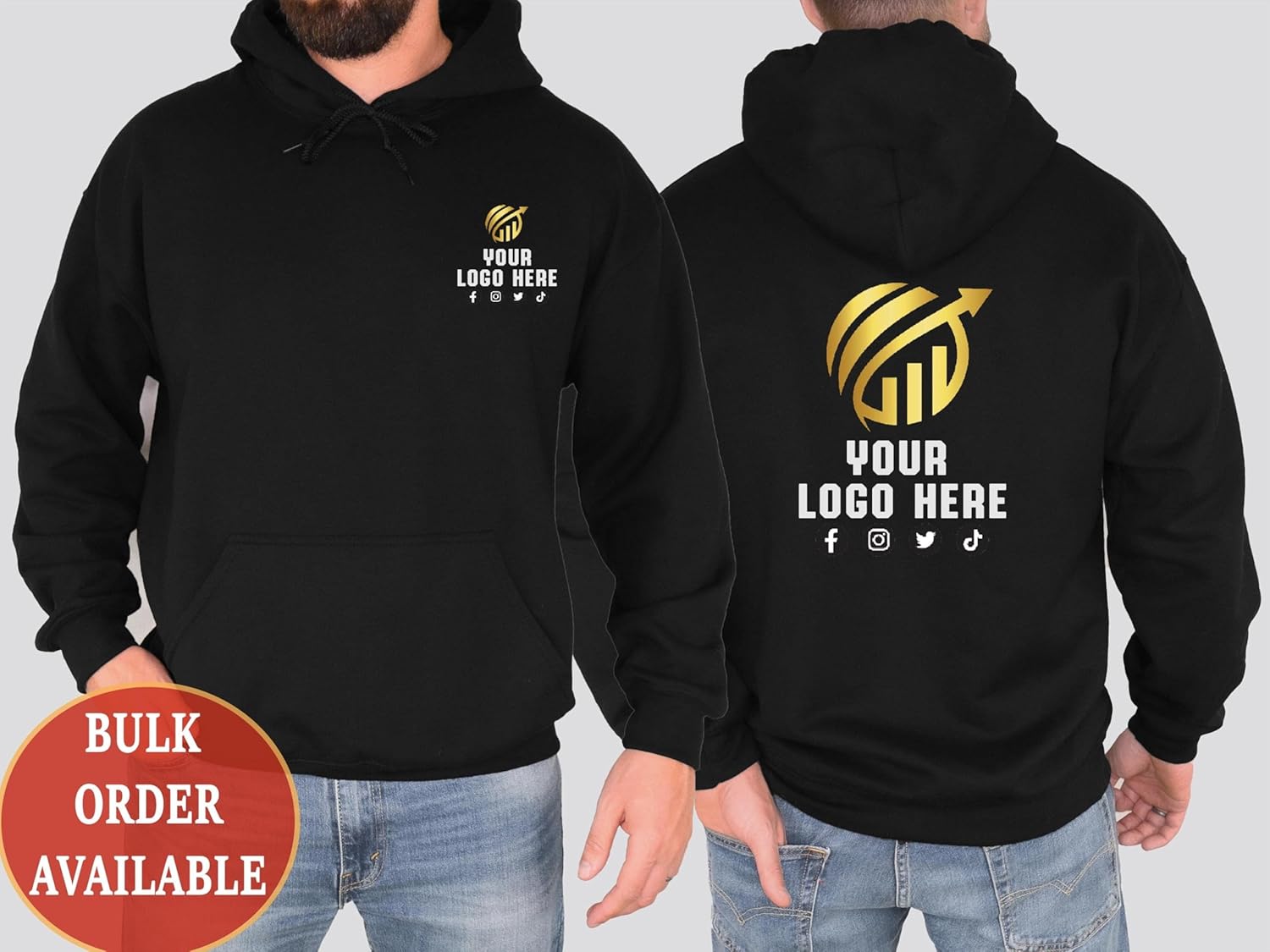 Custom Hoodies for Men and Women Customizable Hoodie Customized Hoodie Design Your Own Personalized Logo Hoodies Front and Back Print Custom Text Hoodies - Image 2