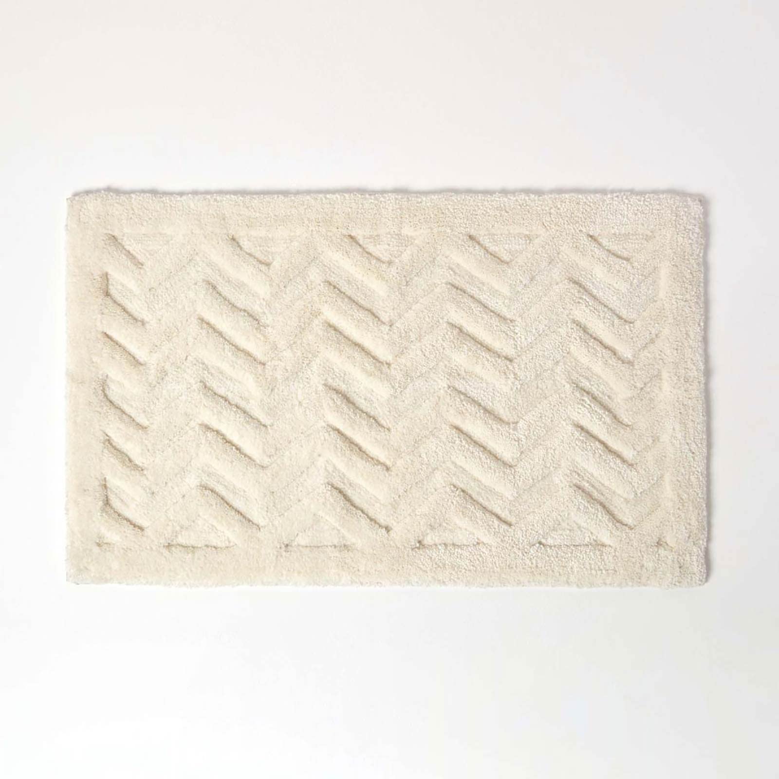 Homescapes Bath Mat - White - Extra Large - Cotton/Polyester Blend