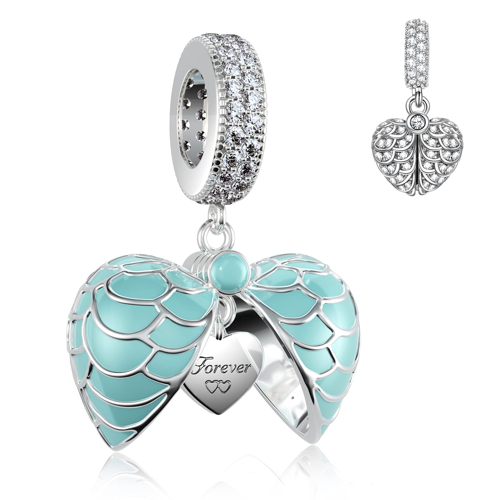 NINAQUEEN 925 Sterling Silver Bell Charms fit Pandora Bracelets and  Necklaces Birthday Valentines Gifts for women Mum Wife Girl with Jewelry Box - Main Image