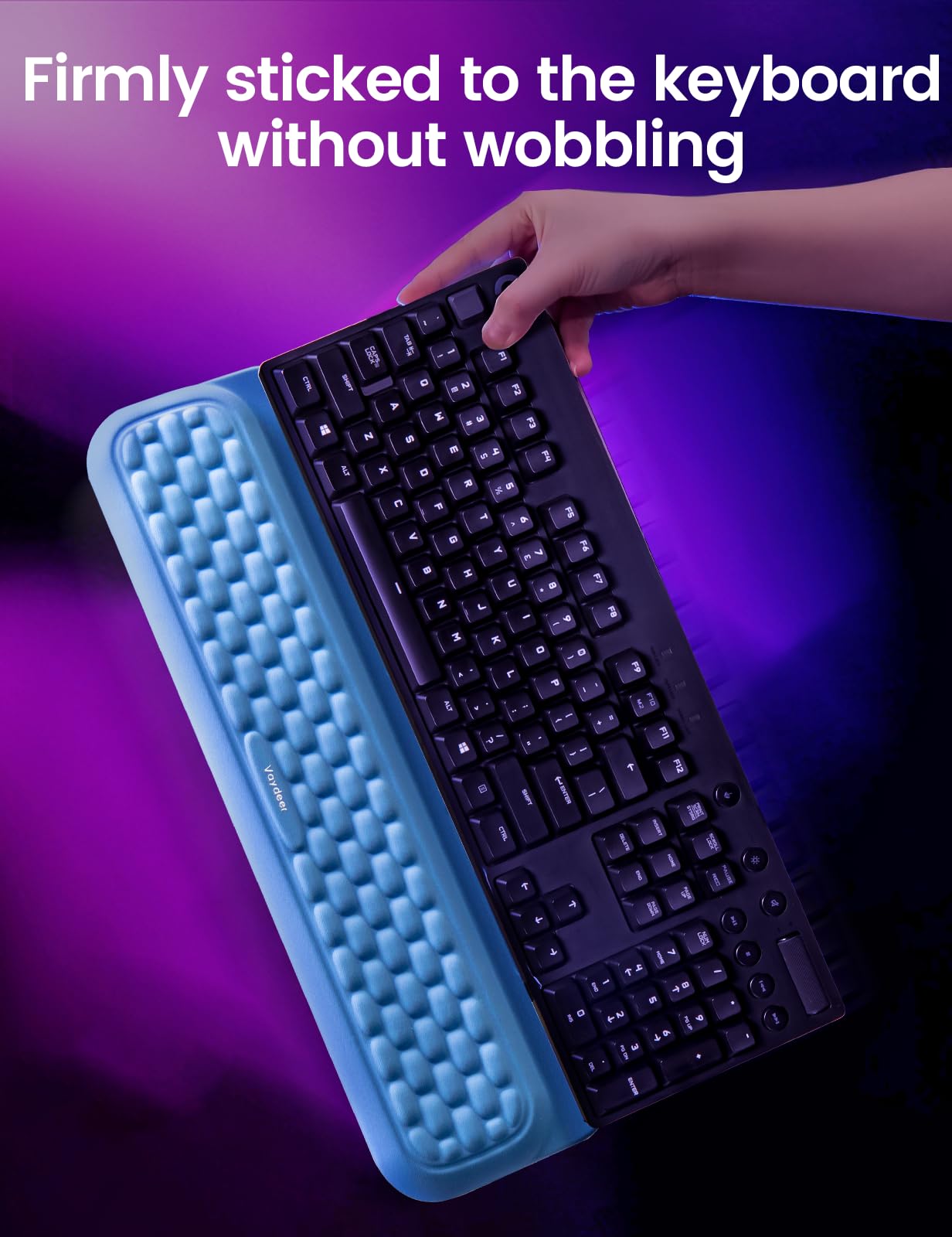 Poggiapolsi Per Tastiera E Mouse In Memory Foam - Ergonomico, Antiscivolo, Nero - Foto 4