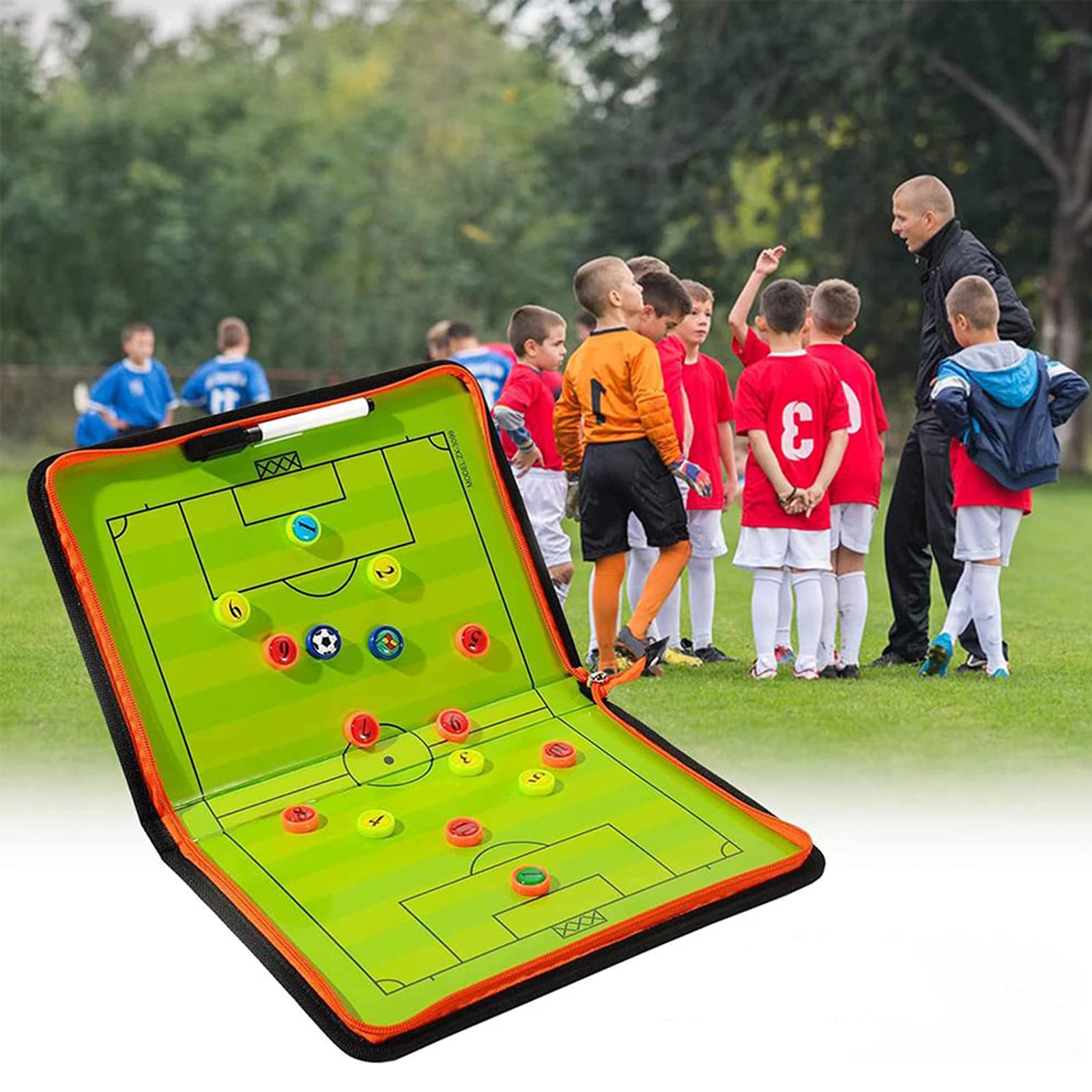 Lavagna Tattica per Allenamento da Calcio, lavagnetta Magnetica Pieghevole, Guida per l'addestramento delle Attrezzature ausiliarie per l'addestramento della tavola Tattica