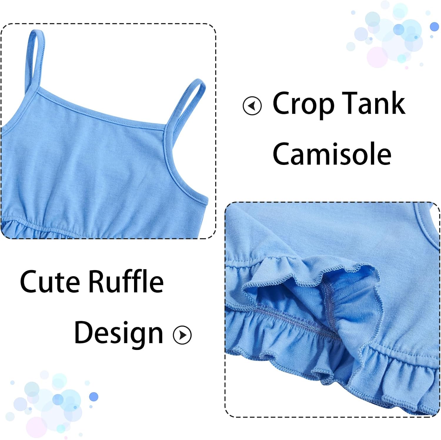 Girl Clothes 2 Piece Outfit Hawaiian Tropical Crop Cami Tops and Wide Leg Pants Set Size 6-12