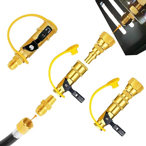 Miniatura 5 de MCAMPAS Kit de adaptador de conexión rápida de propano de 14 "convertidor de manguera de propano hembra de 38 pulgadas a parrilla de gas, conexión