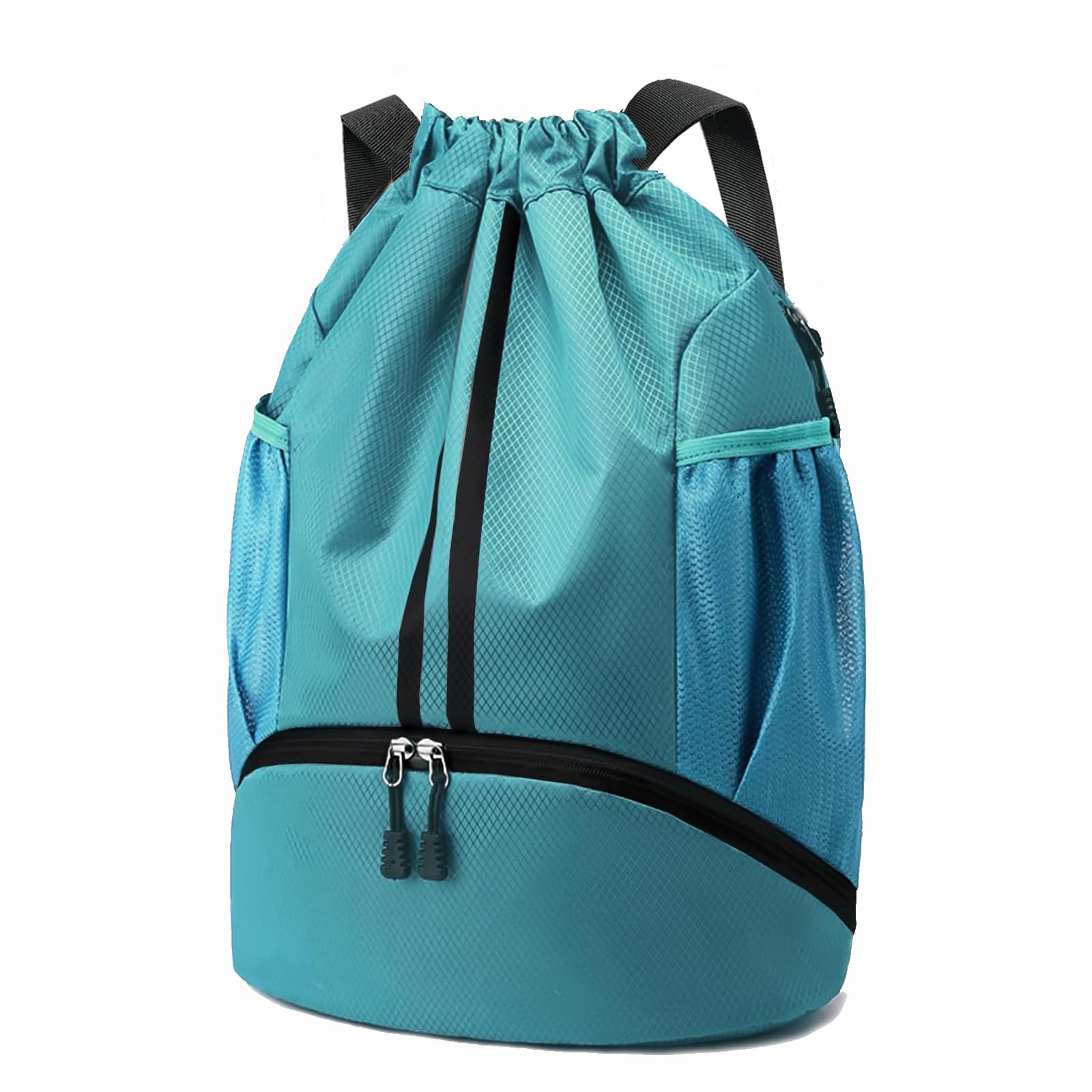 Hoedia Sports Drawstring Backpack - String Swim Gym Bag with Shoes Compartment and Wet Proof Pocket for Women and Men