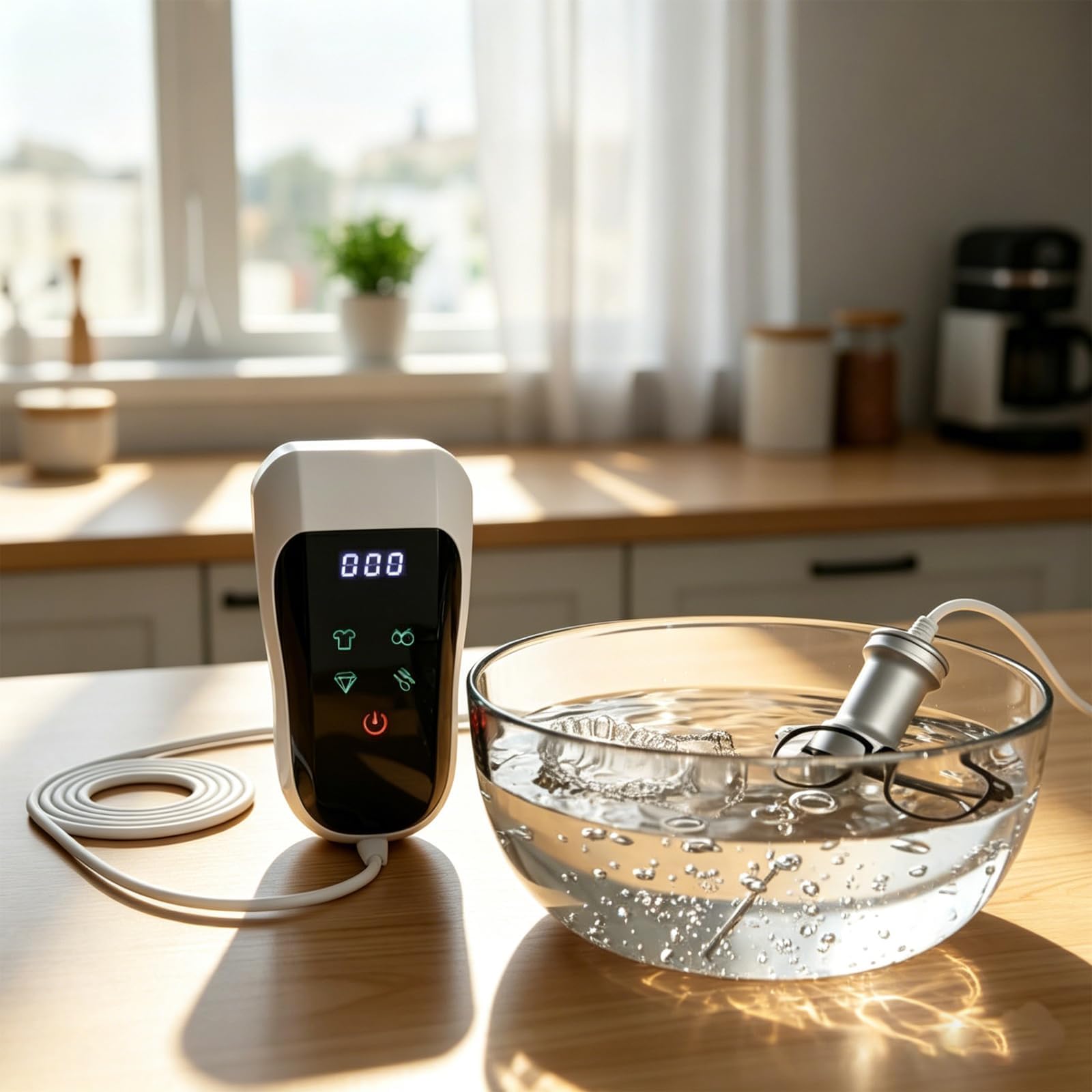 Limpiador Ultrasónico 70W, Dispositivo de Limpieza Ultrasónica Portátil 60kHz con Temporizador Automático - Limpieza Profunda para Joyas, Gafas, Frutas y Mariscos