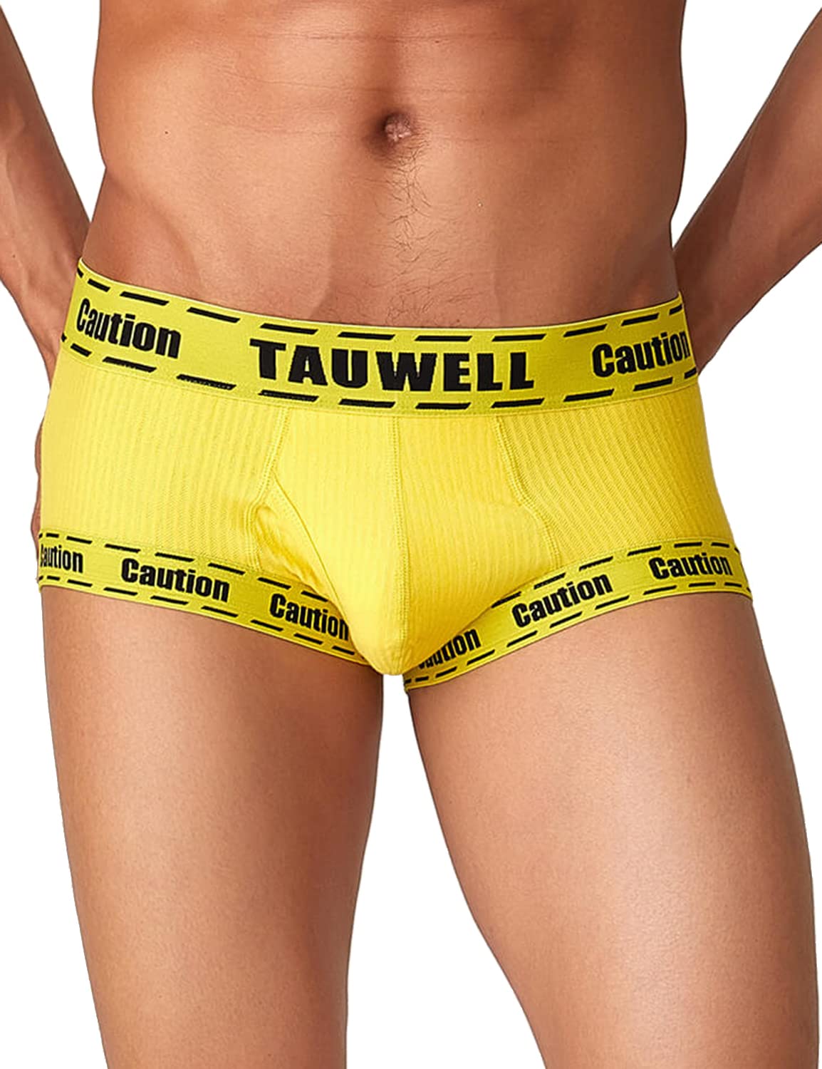 TAUWELLMens Low Rise Sexy Caution Boxer Briefs 22203