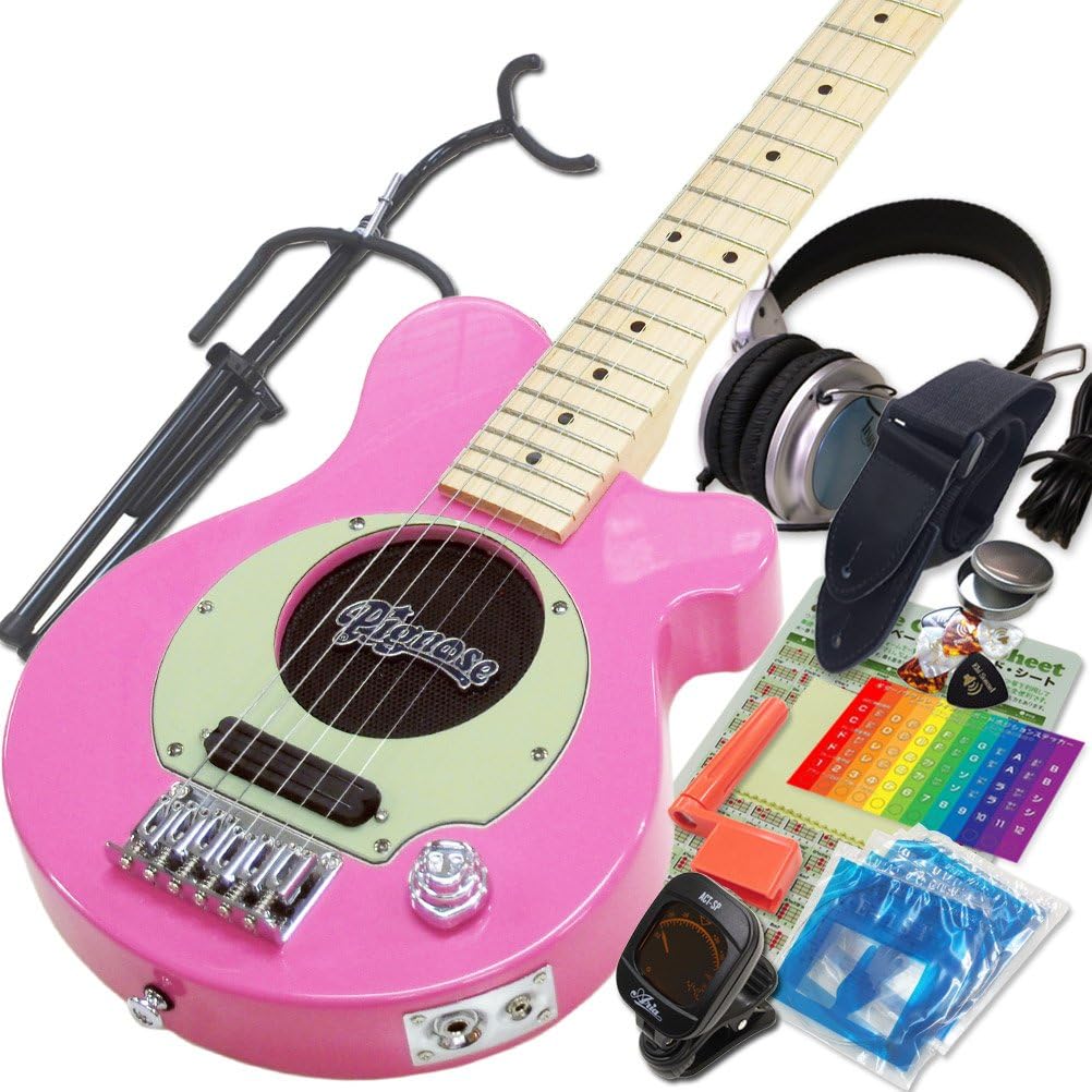 Amazon Pignose ピグノーズ PGG200 PK ピンク アンプ内蔵ミニギター15点セット [98765]【検品後発送で安心