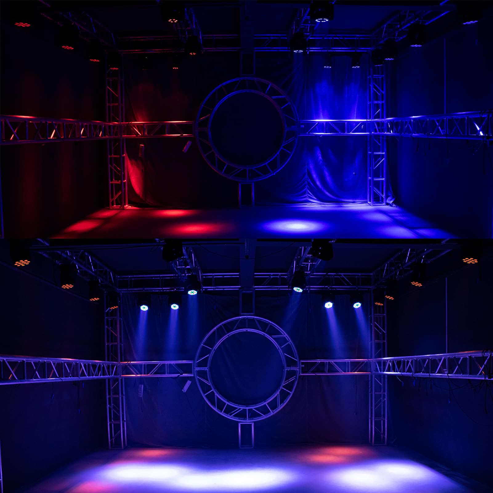 SHEHDS Luce a testa mobile Wash LED 12x12W RGBW 4in1 DJ Luci Illuminazione Professionale 9/16 Canali DMX512 Effetto Strobo Attivato Suono Luci Della Fase per Eventi di Natale Night Club Discoteca KTV