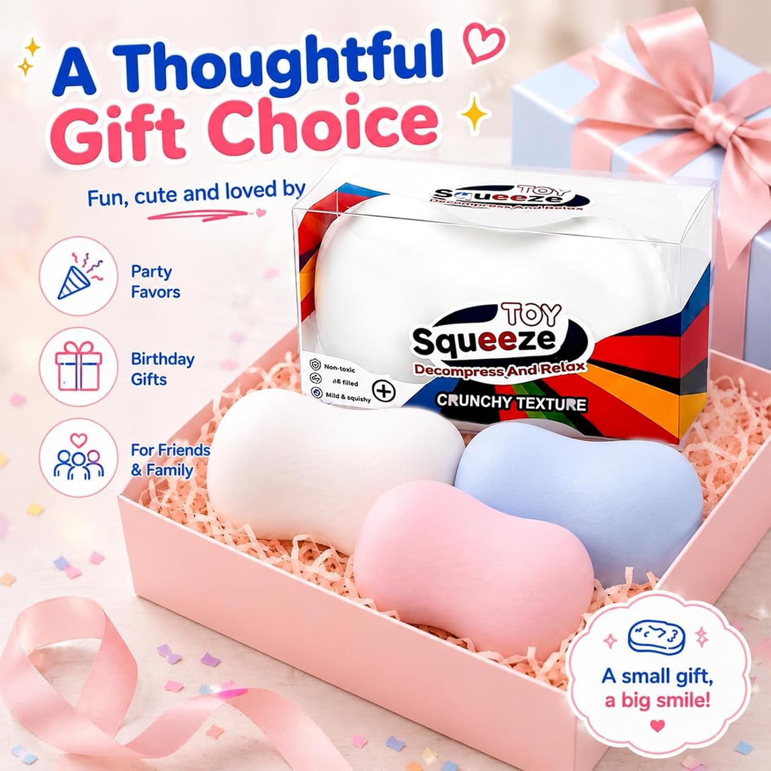 Crunchy Soap Squishy Toys, ASMR Squeeze Fidget Toys for Anxiety Relief | Realistic Squishy Soap Sensory Toys Soap Shape Stress Balls, Soft Slow Rising Squishy Party Favors Birthday Gifts Adults Kids
