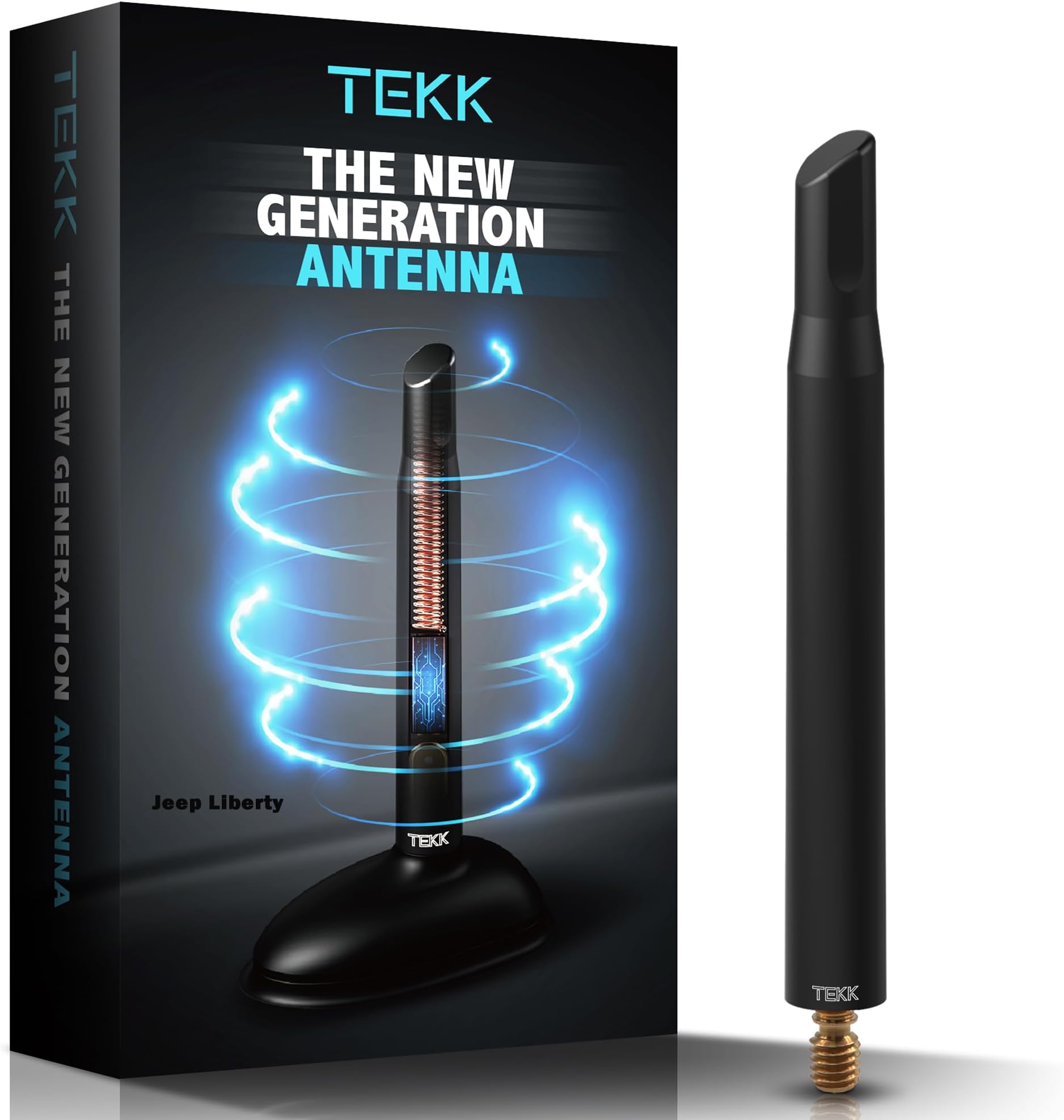 Tekk Short Antenna Compatible with Jeep Liberty 2002-2007 / Designed for Optimized FM/AM Reception | 4.8 Inches