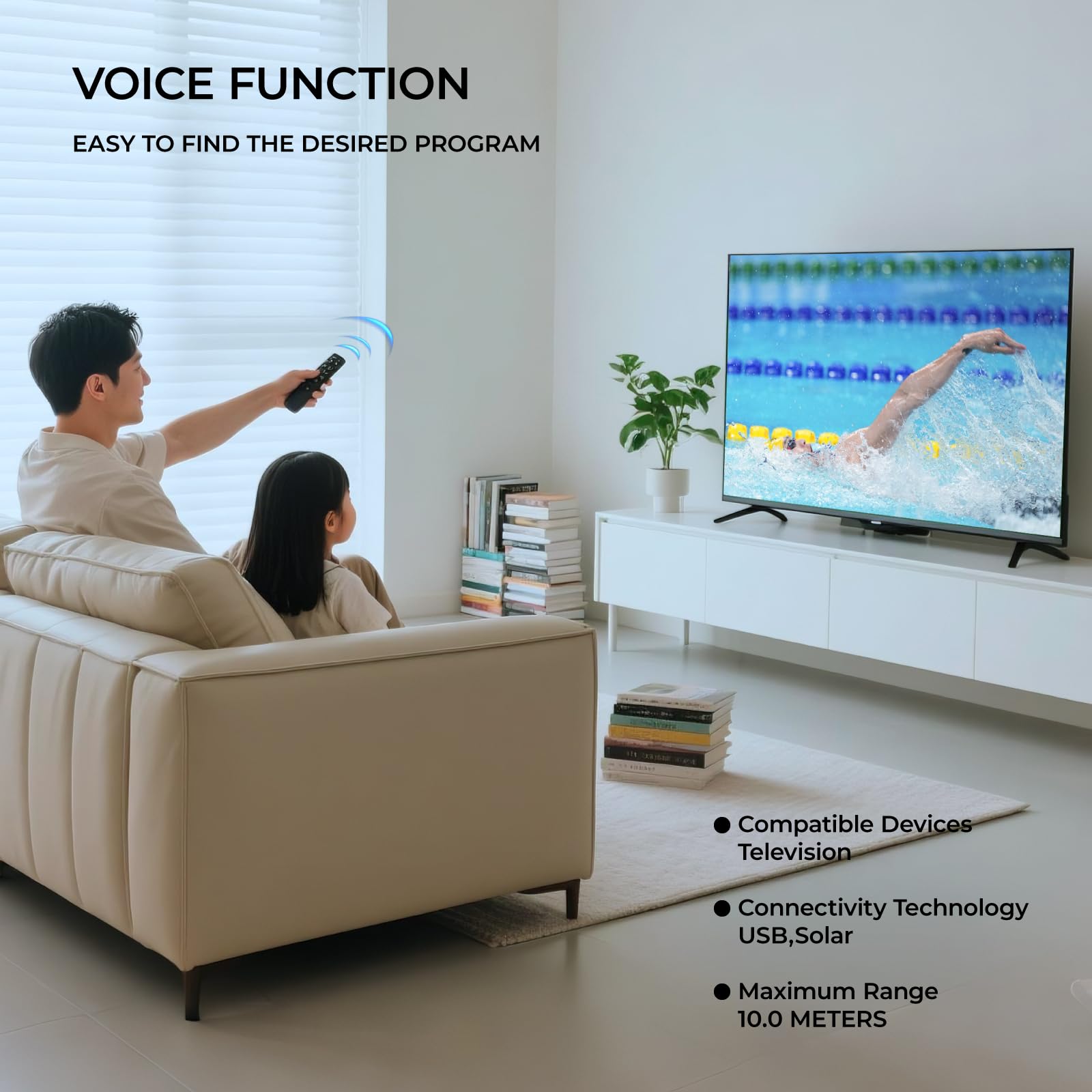 Telecomando di ricambio per Samsung, BN59-01385A, telecomando vocale di ricarica solare per Samsung Smart TV, universale per televisori Sam-sung compatibile con Sam-sung 2021-2023 Neo LED Smart 4K HD