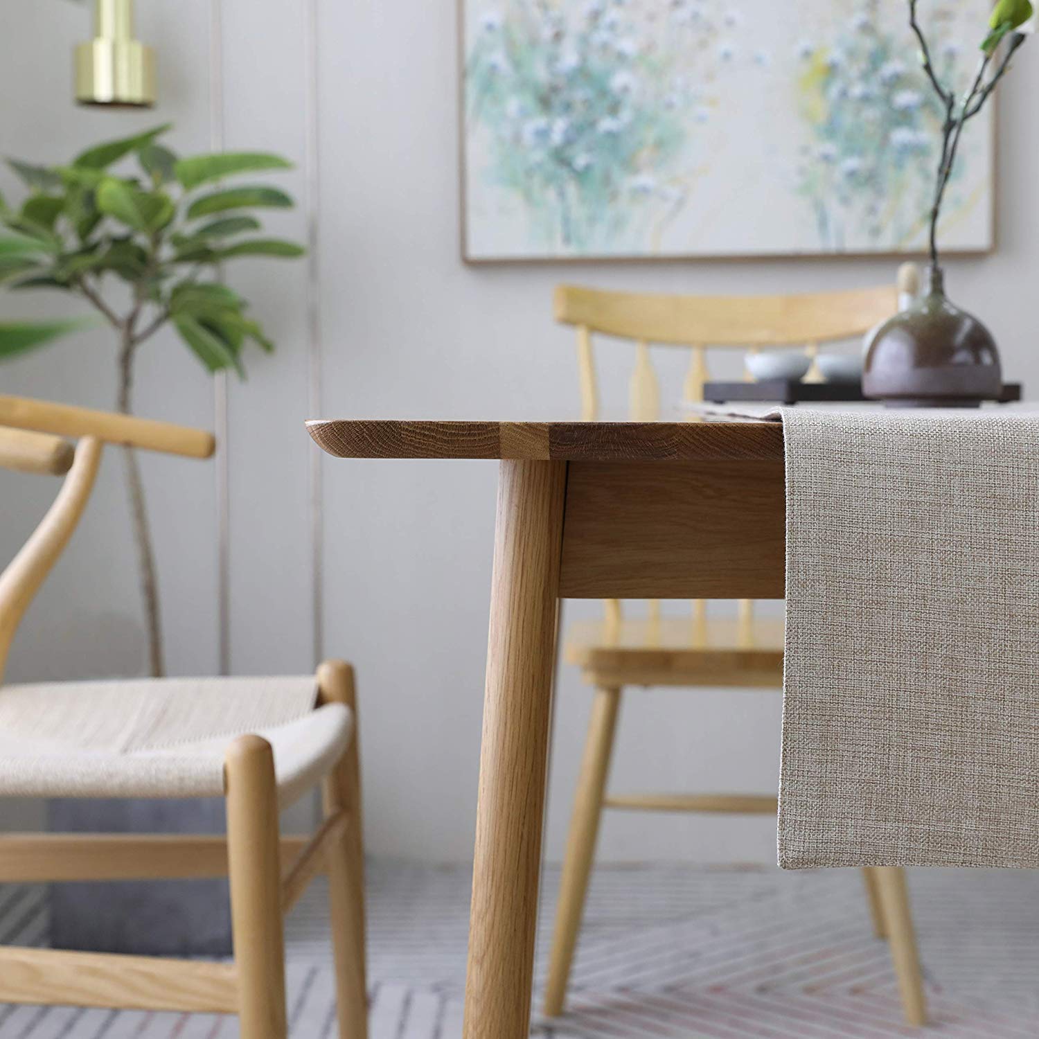 Amazon｜Khooti両面ウォッシャブルポリジュートテーブルランナー耐熱