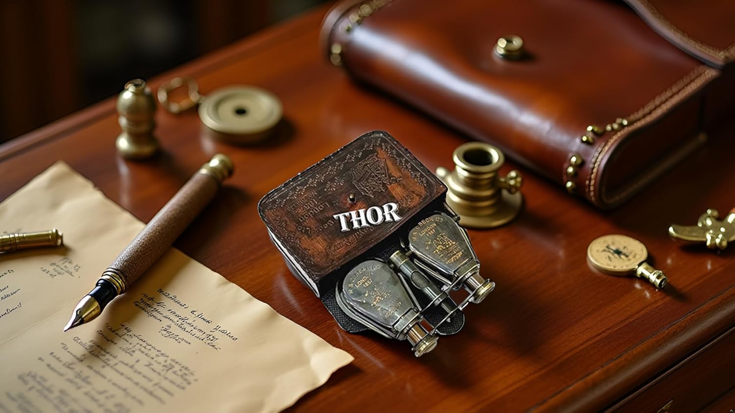 Nautical Brass Spyglass Monocular with Brown Leather Case London 1857 Gift Decor Rustic Vintage Home Decor Gifts