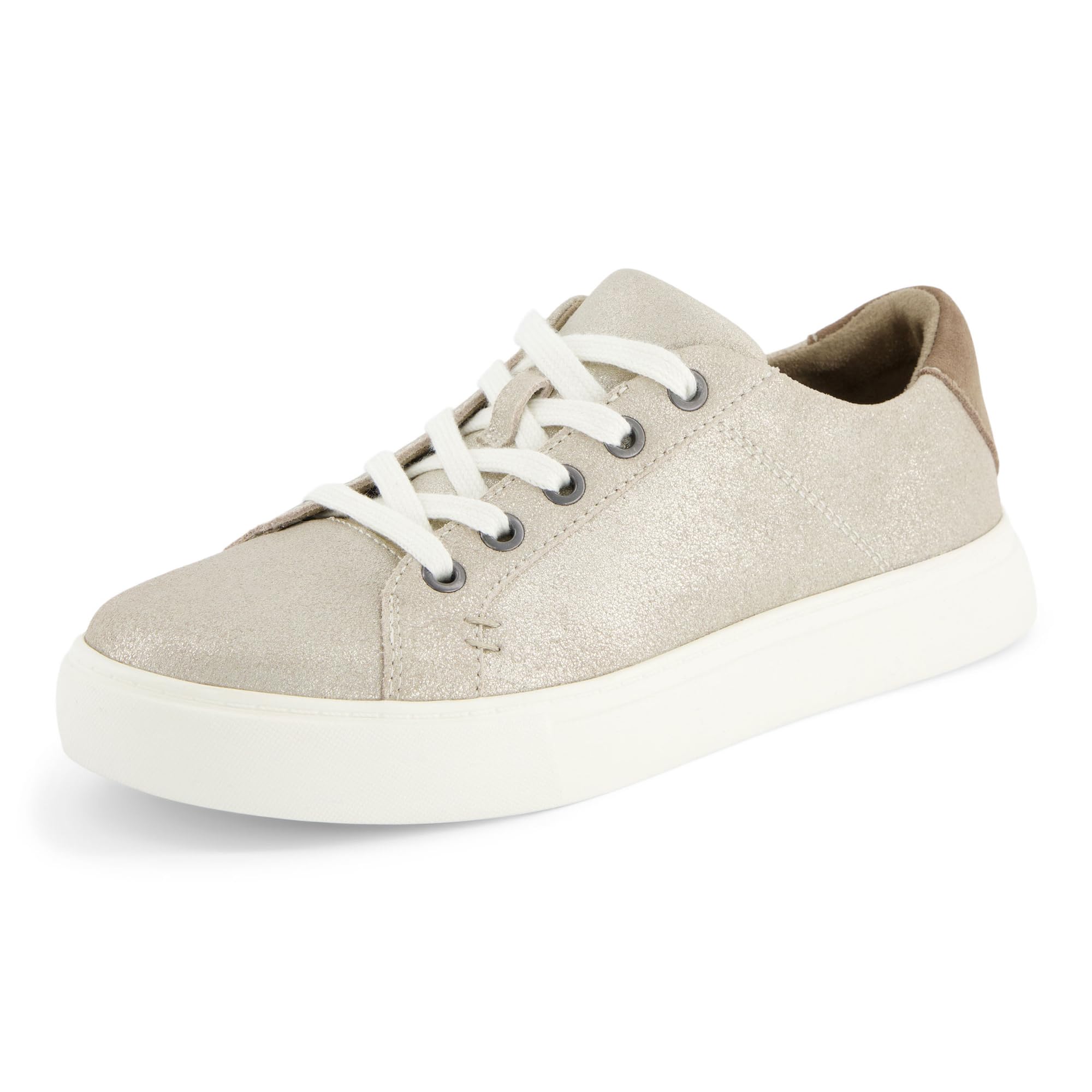 TOMS Women's Kameron Lace Up Lace-Up Sneaker, Champagne Metallic Suede, 3.5 UK