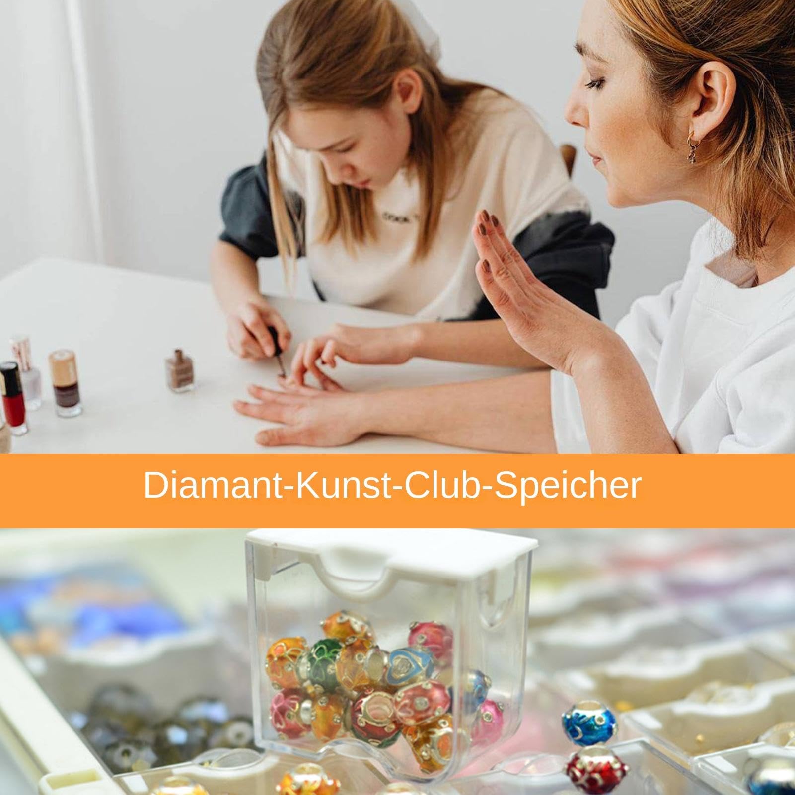Contenitore per organizer con strass, vetrina trasparente per