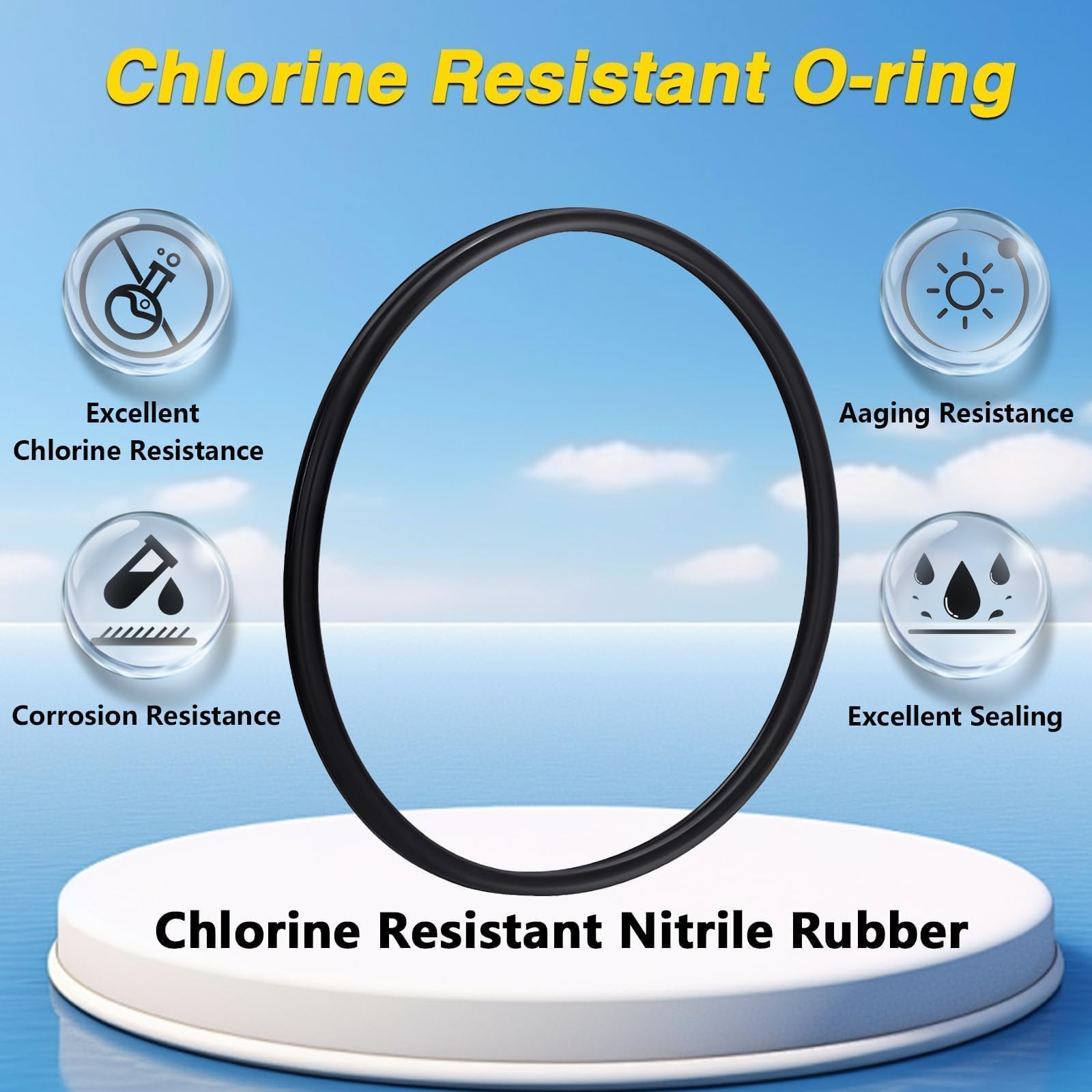Clé à chlorinateur avec joints toriques CLX200K, clé à couvercle de chlorinateur en alliage plastique compatible avec Hayward CL200, CL220, CL2002S