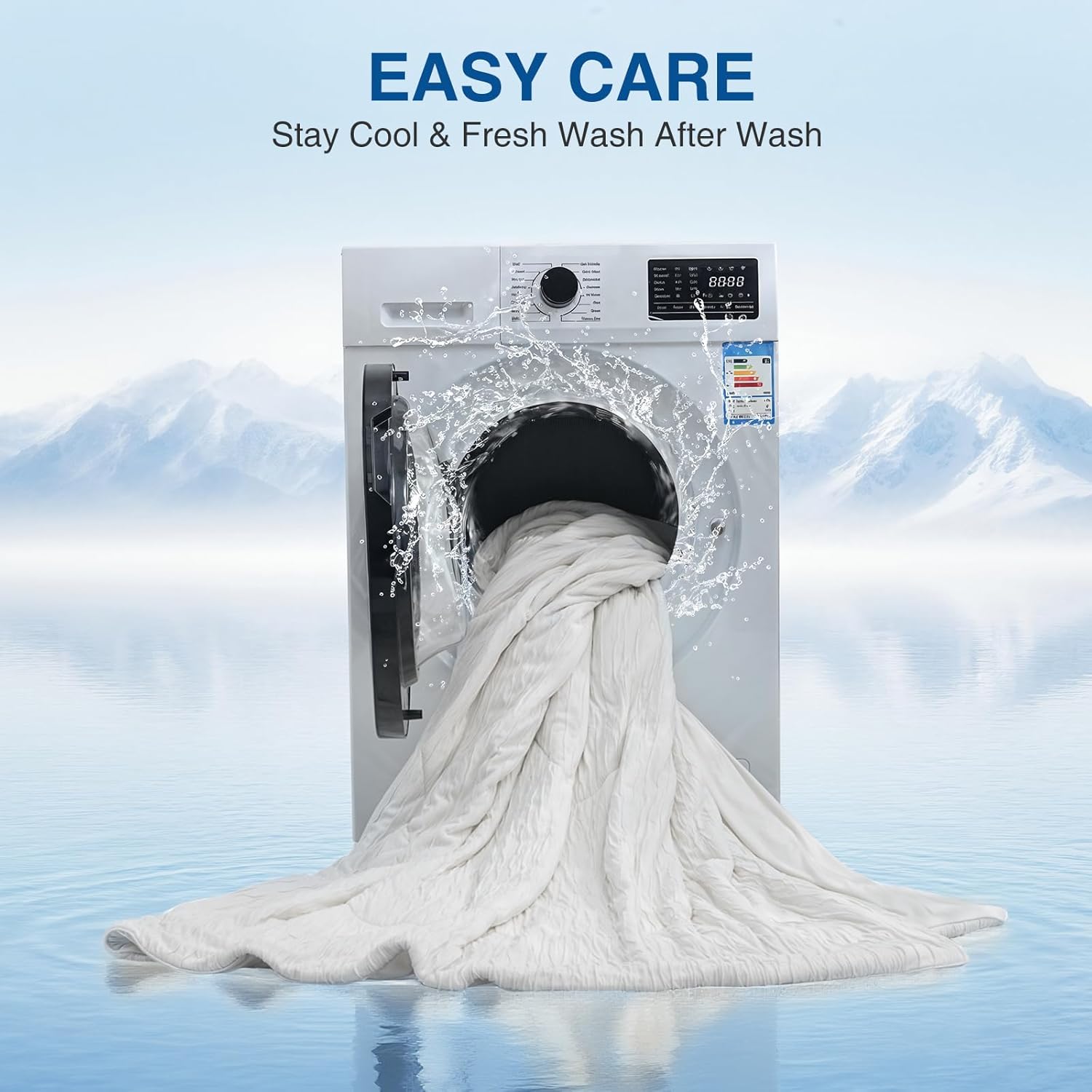 Cooling Comforter, King/Cali King - Reversible Lightweight Blanket for Hot Sleepers & Night Sweats, Breathable All-Season Bedding (108x90 Inch, Off White) - Image 8