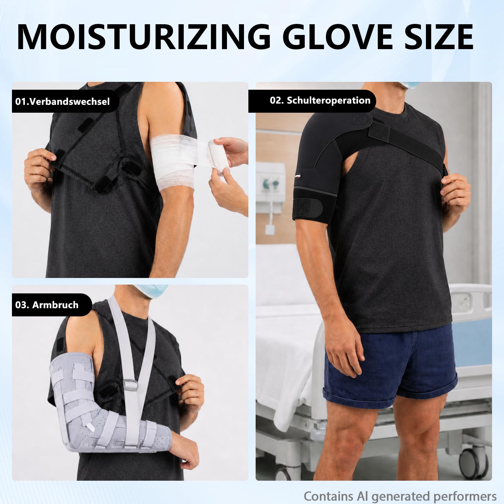Herren Und Damen Activewear-T-Shirts Mit Knopfleiste –Spezielle Reha Kleidung Nach Schulter Op Und Kleidung Nach Schulter Op–Weites Armloch Design für Chemo, Operationen Reha, Gipsarm Kleidung