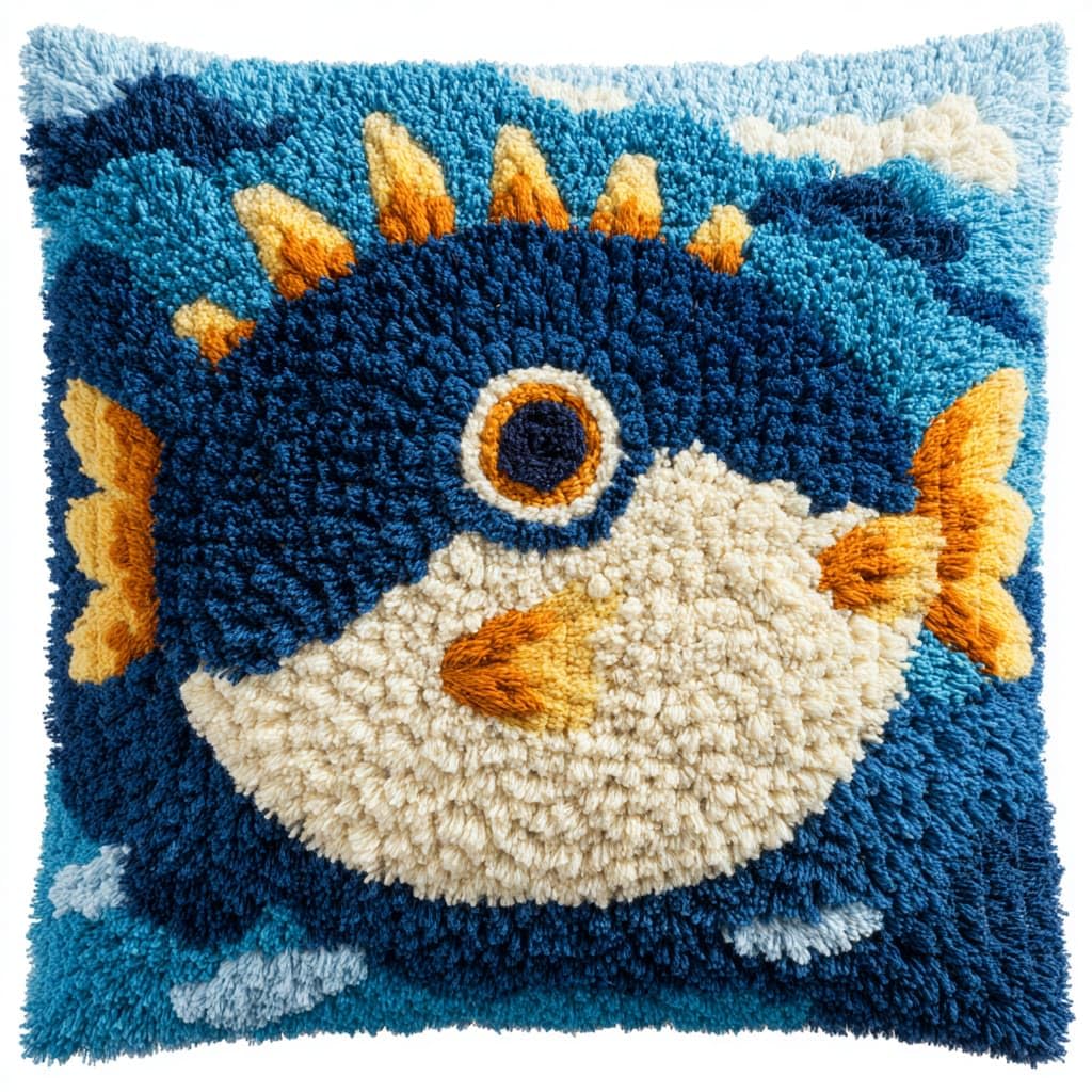WallustrioaW Latch Hook Kits DIY Throw Pillow Cover,Animal