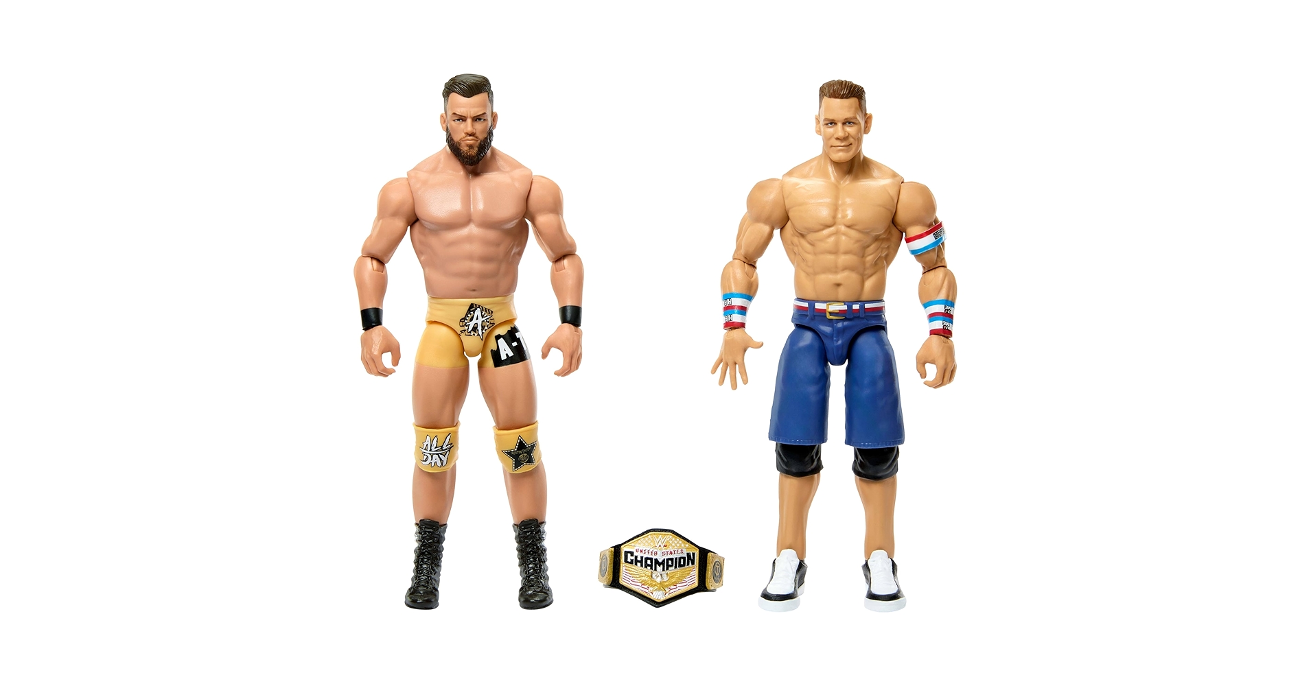 『WWE』CENA & O,JORDAN TOYベルト付きフィギュア WWE CHAMPIONSHIP MATCHES JOHN CENA VS ORLANDO JORDAN FIGURES
