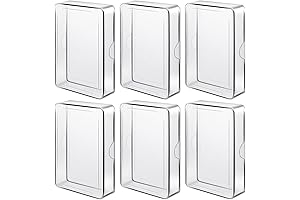 Grevosea 6 Pack Clear Playing Card Boxes, Business Card Storage, Gaming Card Holder