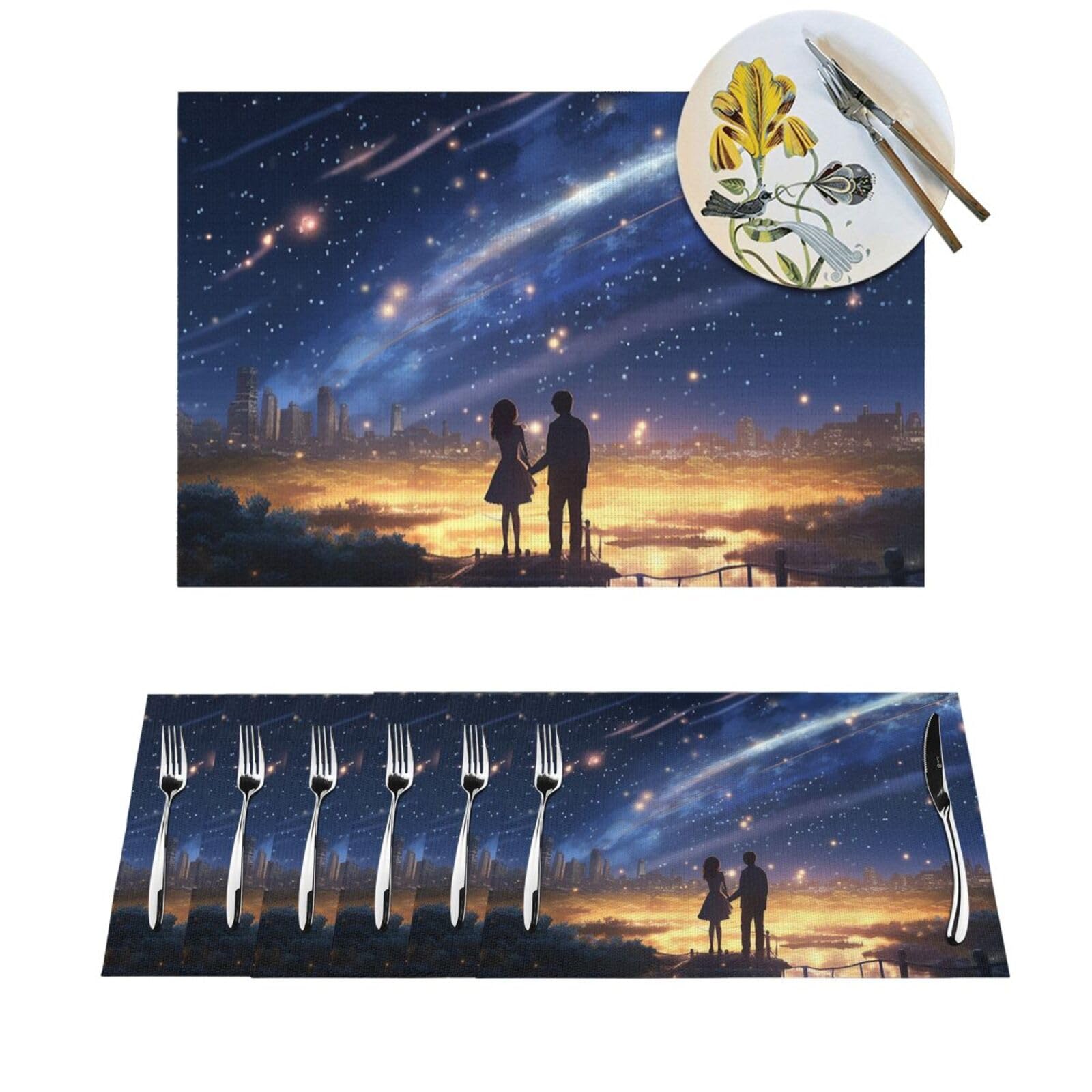 Sets de table de cuisine lavables pour repas conviviaux en famille