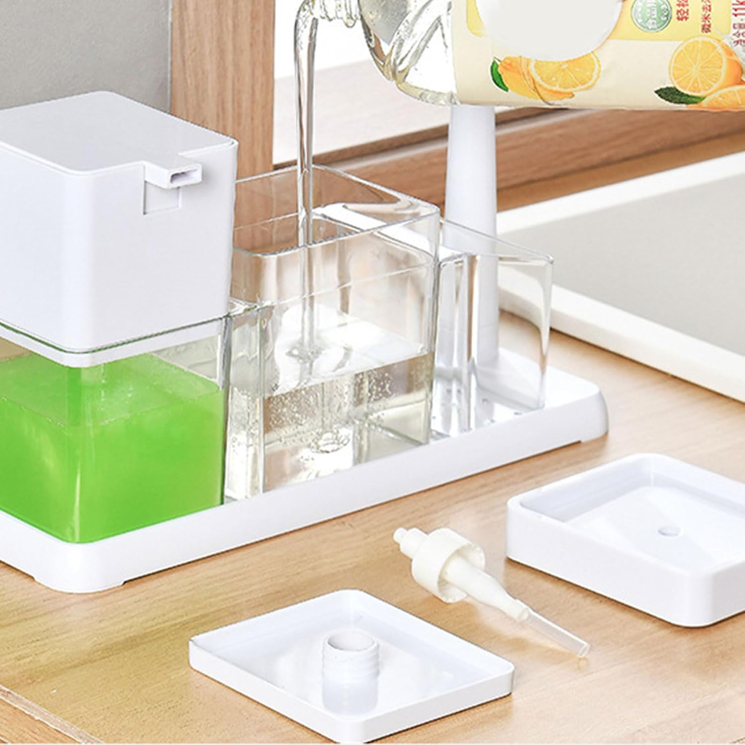 Space Efficient Soap Foam Dispenser Holder Built in Storage Slot Quick Press Pumps Designs for Bathroom Push Pumps Soap Holder Organizers