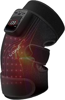 CuPiLo Red Light Knee Massager with Heat & Vibration, Cordless Heated Knee Wrap with 70 LED Lights, 5 Light Modes & 5 Vibration Modes, Rechargeable Knee Massager for Home, Office, Travel, Elbow