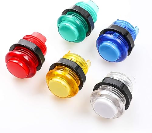 Miniatura 4 de Hikig - Juego de 2 juegos LED de arcade (2 x codificadores USB, 2 x joysticks de arcade y 20 x botones de arcada para Raspberry Pi y Windows)