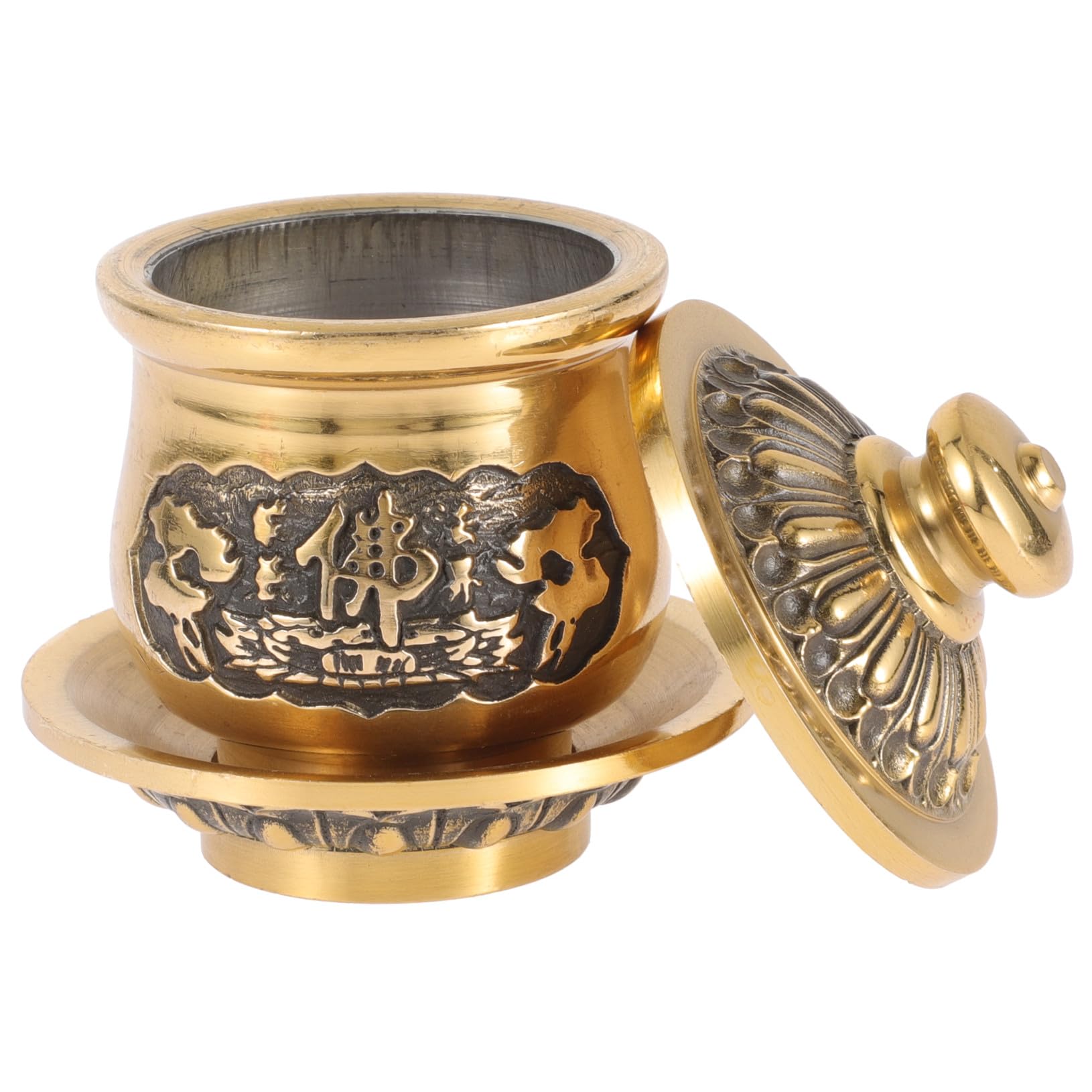 Tazas de té vintage de estilo tibetano para agua bendita y decoración