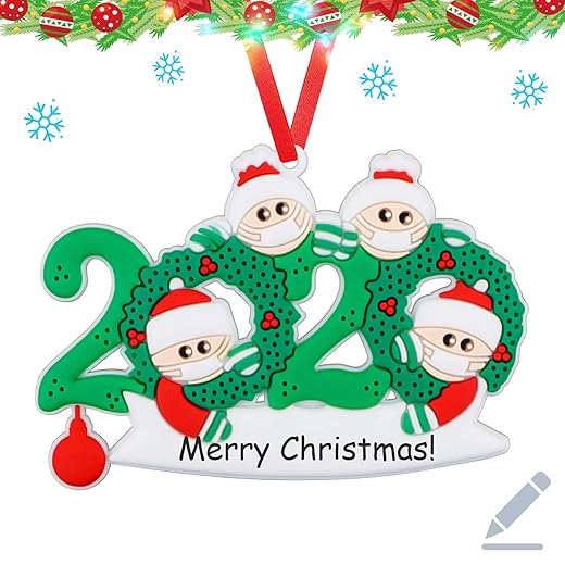 KITWAY 2021 Personalized Christmas Tree Ornament - Survived Family Special Keepsake, DIY Family Name Christmas Decorations Xmas Gifts